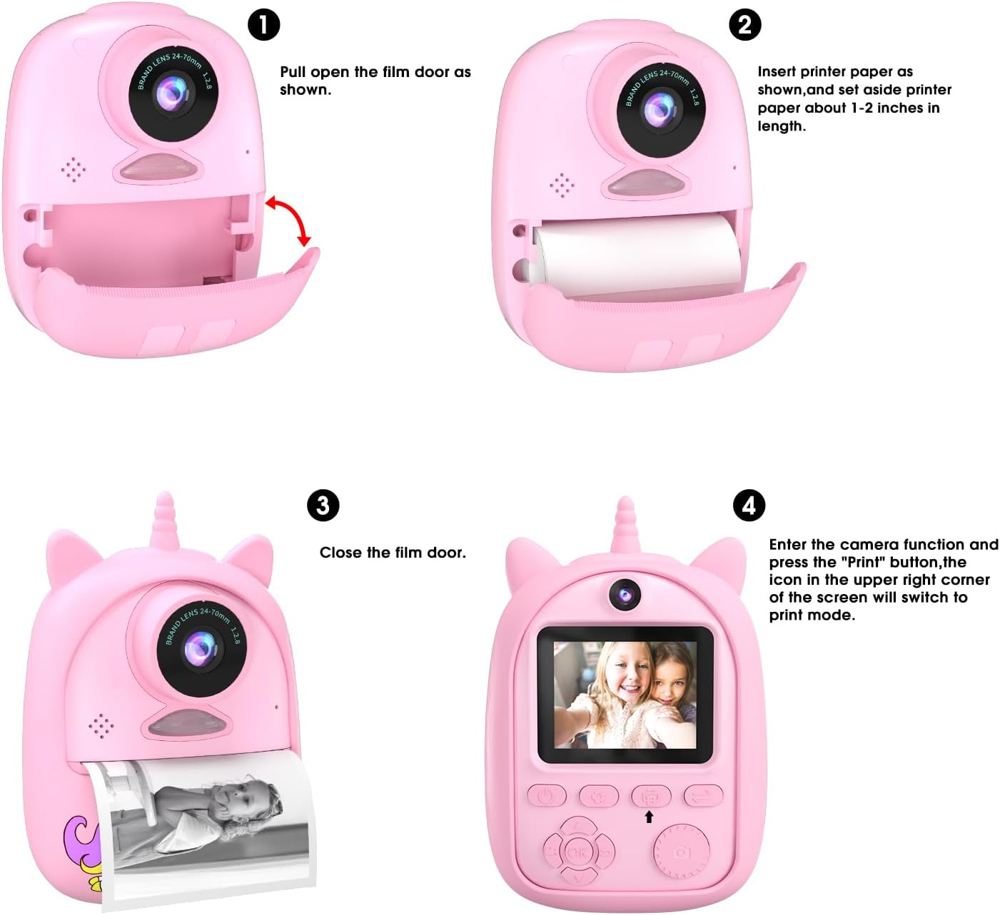 Kids Instant Camera Refill Print Paper- Photo Printer Thermal Paper Rolls Instant Print Camera Refill-Paper (10Paper) image number 3