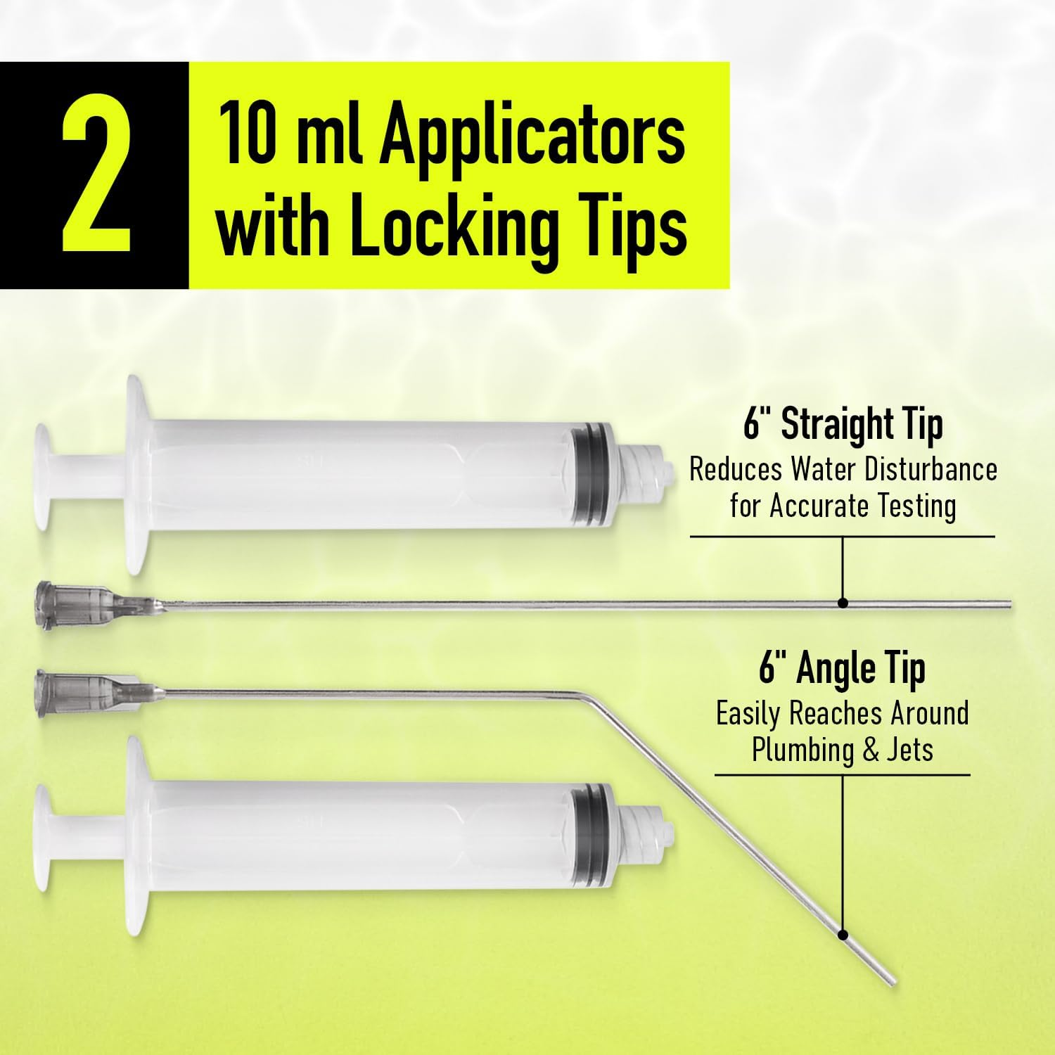 Pool Leak Detection Dye Kit - with 2 Precision Applicators - Made in USA - Superior Long Lasting UV Pool Dye Easily Locates Leaks - for All Pool, Spa, & Hot Tub Types - 8 OZ (Fluorescent Yellow)