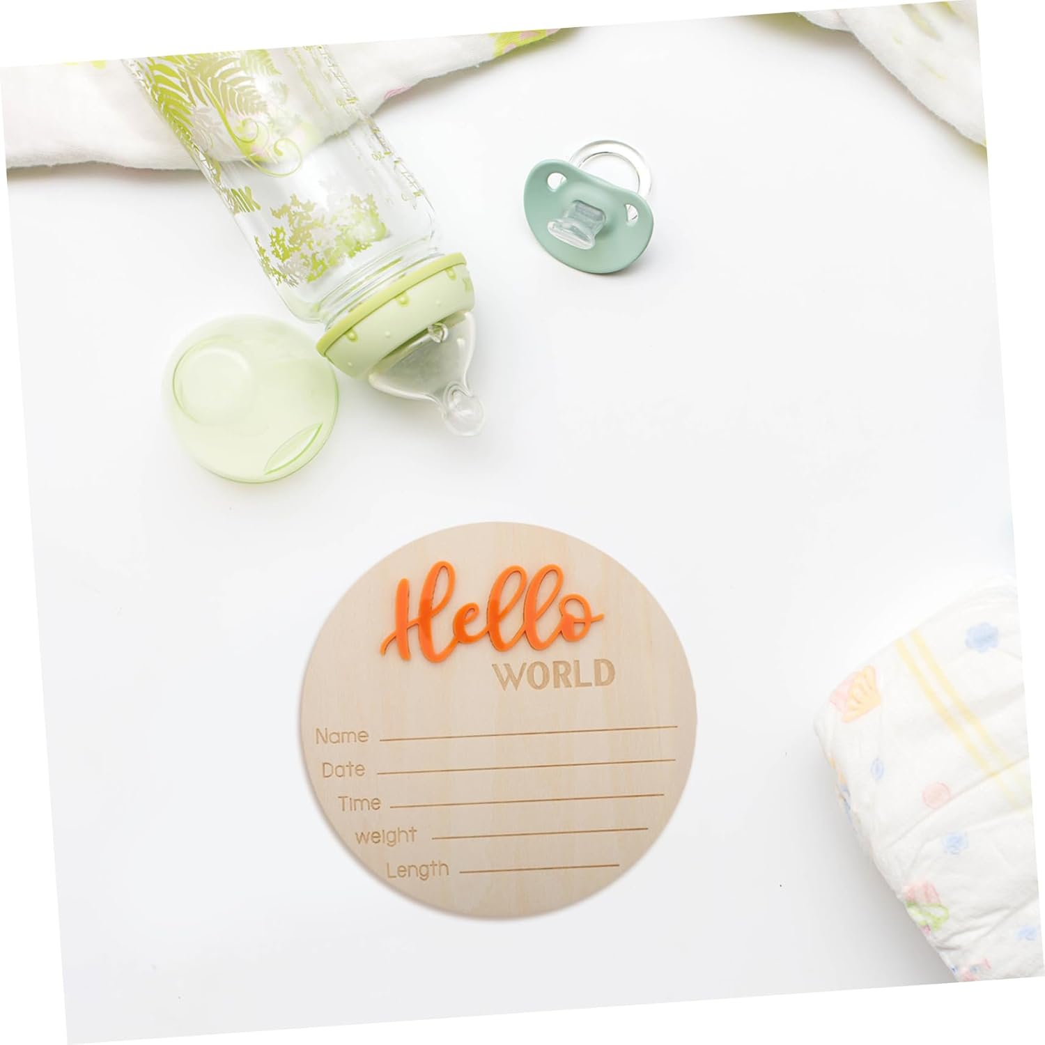 Wooden Birth Sign Card Welcome Sign for Newborn Shower Announcement Board Name Plate Craft Props for Boy Girl image number 5