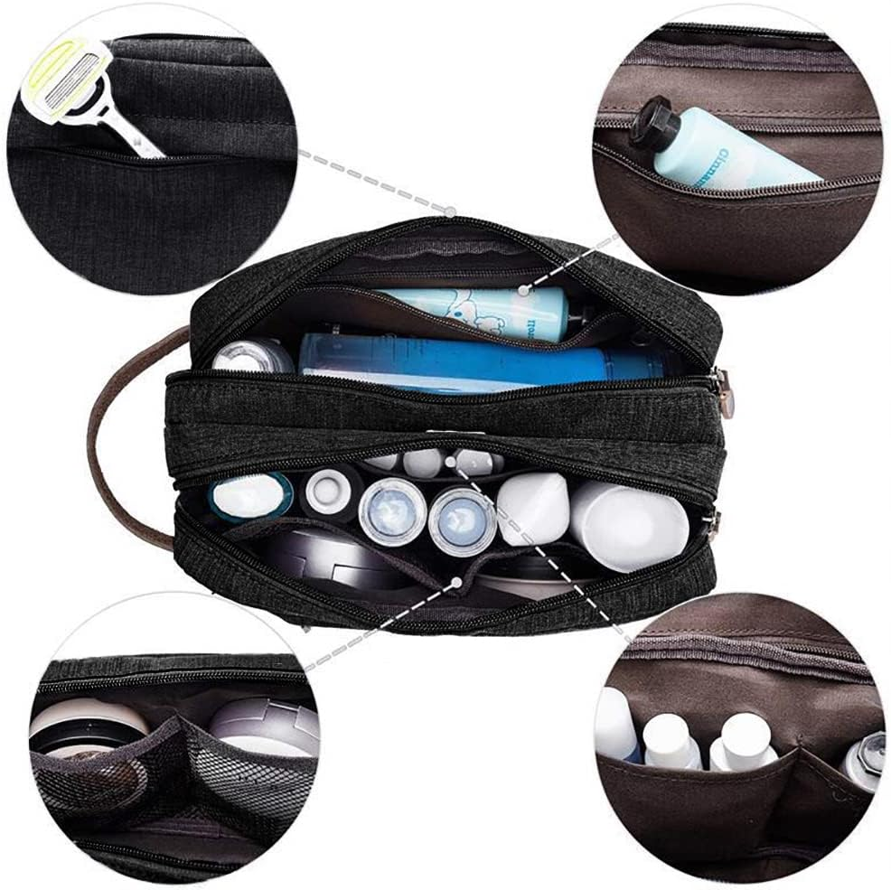 Toiletry Bag for Men, Water Resistant Shaving Cosmetic Bag Large Capacity Travel Organizer (Black) image number 5