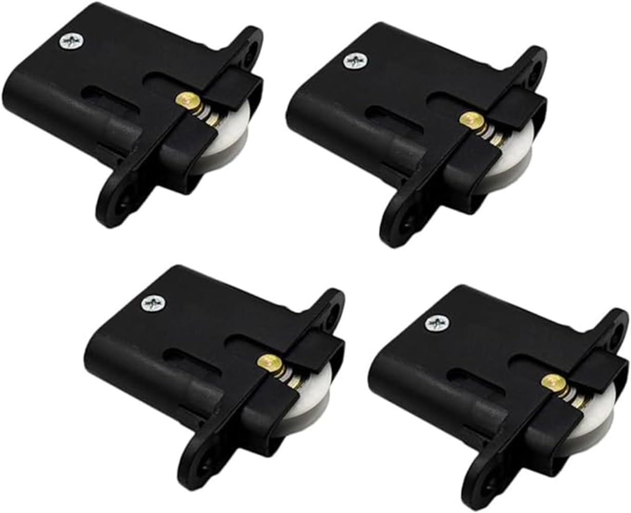 4 Pcs Sliding Door Rollers Wheels Replacement Accessories Furniture Door Roller Set Sliding Door Rollers Wheels Cabinet Pulley Accessories Hardware Supplies for Sliding Doors and Windows (Black) image number 3