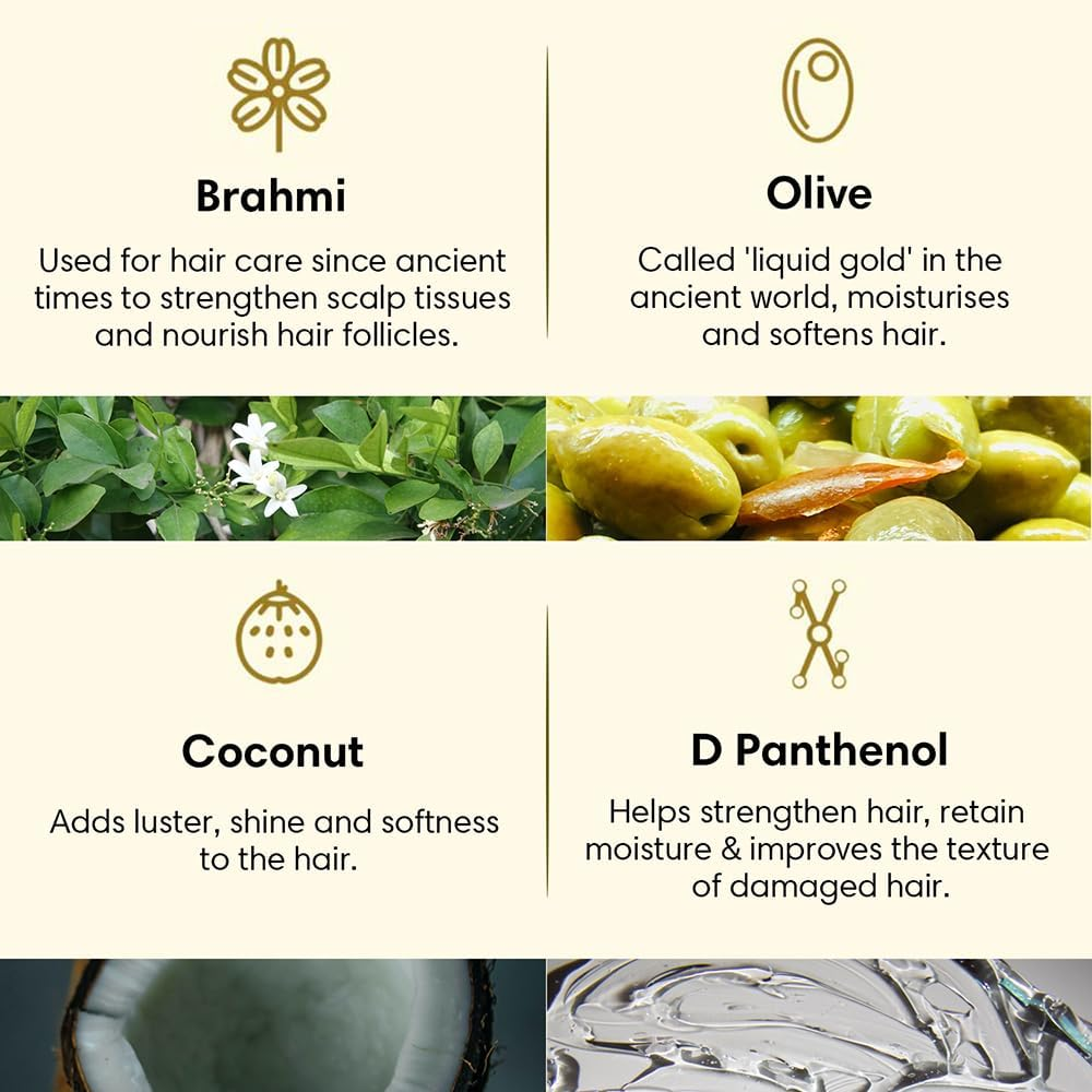 THE EARTH COLLECTIVE Hair Mask for Smoothening Hair | Contains Brahmi, Olive Coconut, Nourishes Damaged Hair, Replenishes, Damage Control | Pak of 200 Ml image number 5