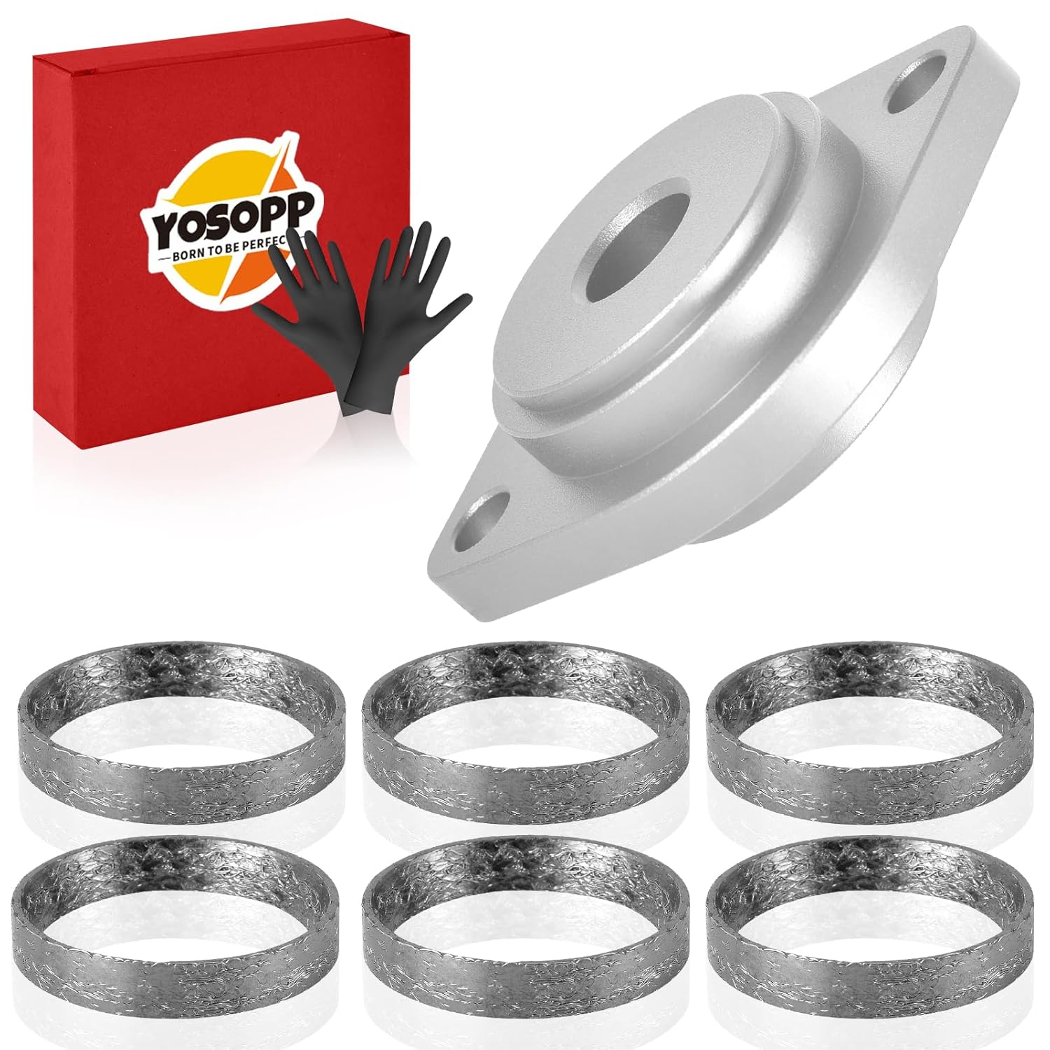 Harley Exhaust Gasket Seal Tool and Tapered Gasket - Red - Fits 1984-2023 Models (Silver)