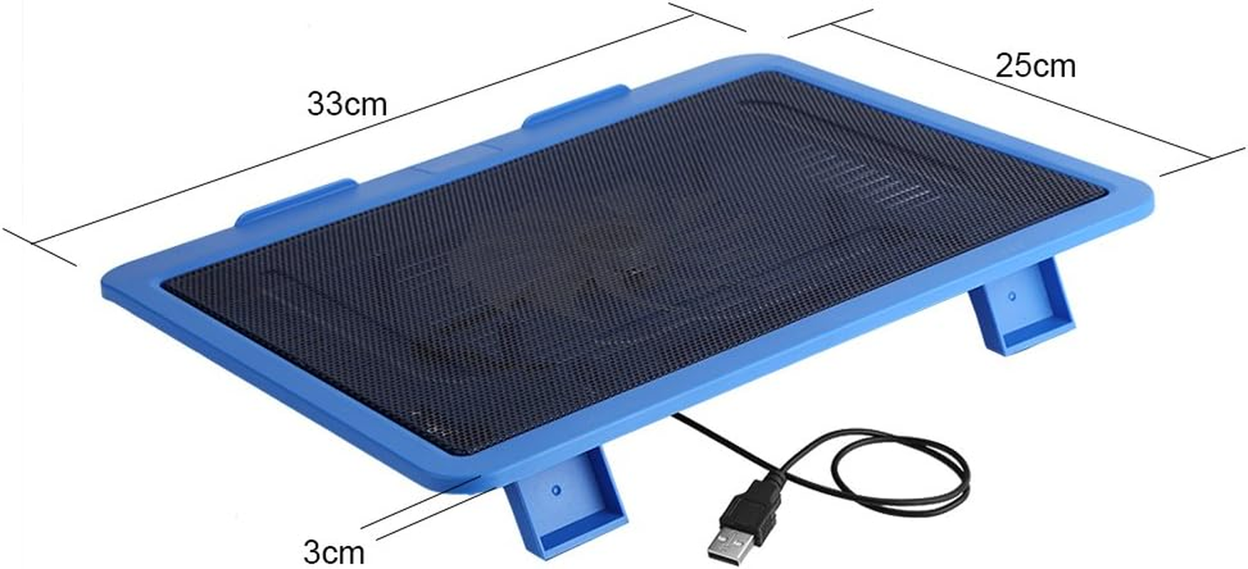 Bewinner Quiet Notebook Cooling Pad Air-Cooled Chill Mat for 14 Inch or Smaller Laptops Adjustable Stand with External Fan Heatsink Blue image number 4