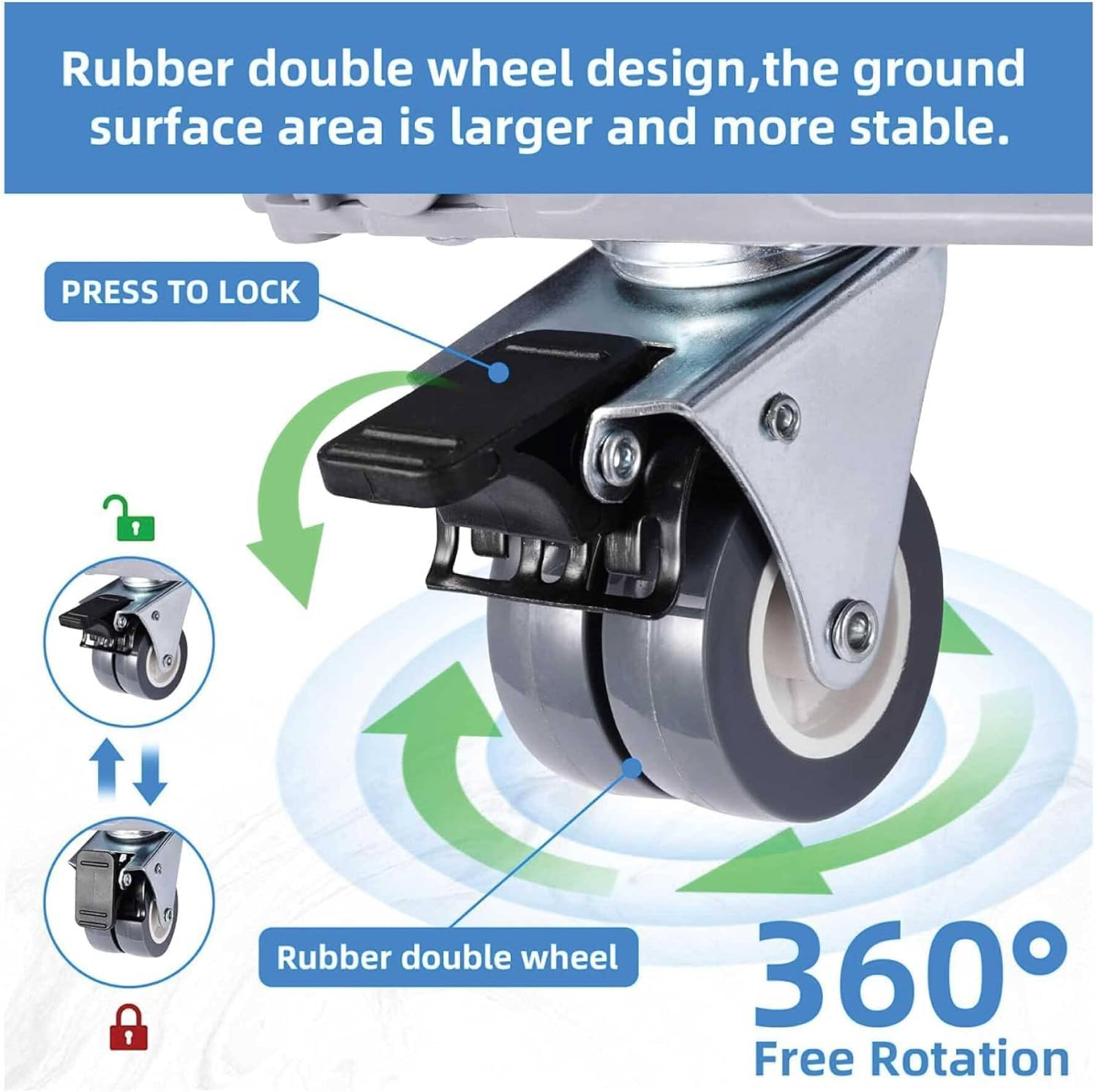 SKYLUXE - Adjustable Appliance Base Stand with Locking Wheels &ndash; Heavy Duty Mobile Stand for Mini Fridge, Washing Machine, Dryer, and Other Appliances &ndash; Easy Height and Width Adjustment image number 2