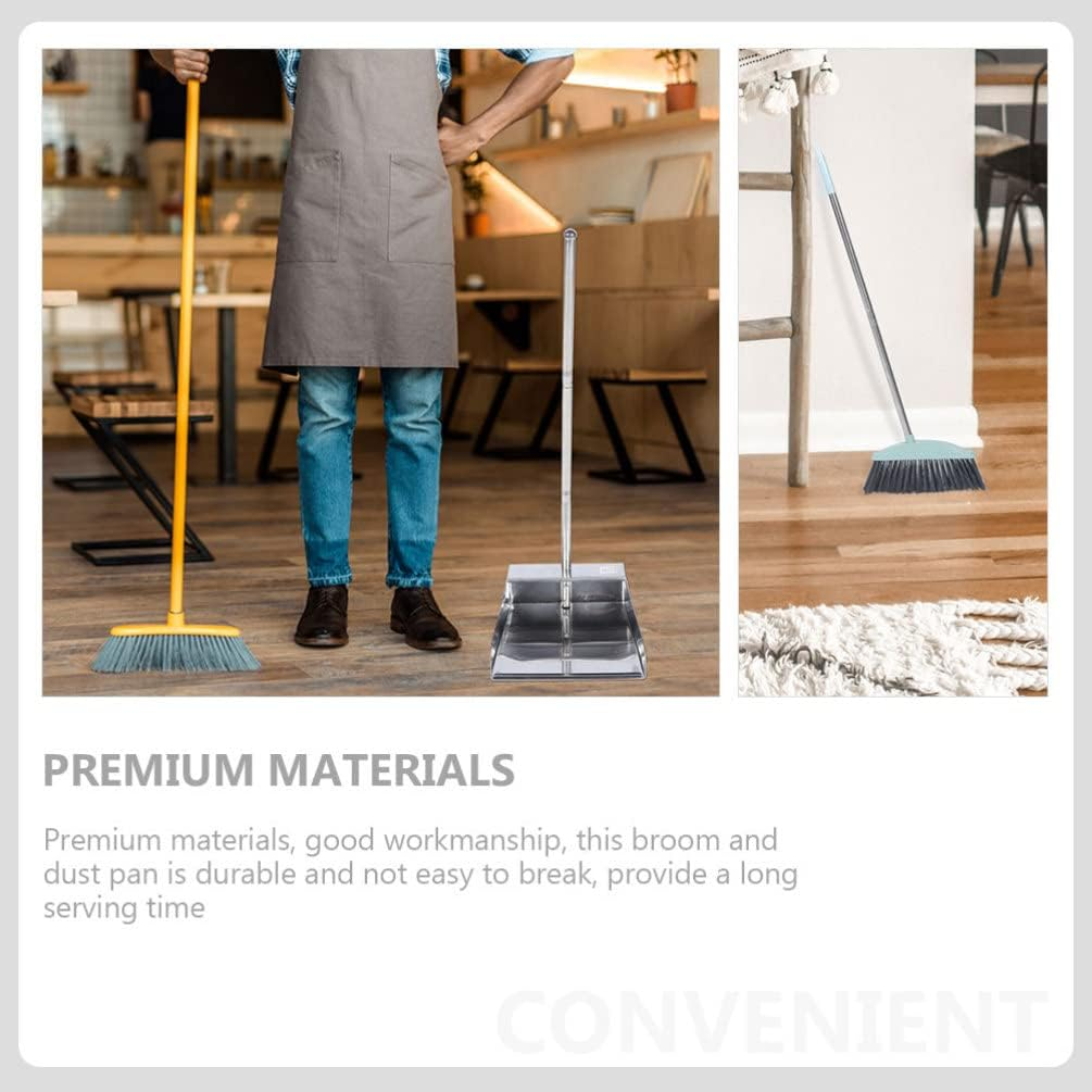 Healvian 1 Set Standing Broom with Long Handle and Dustpan Set, Dustpan Broom Portable Cleaning Tools for the Home Office image number 1