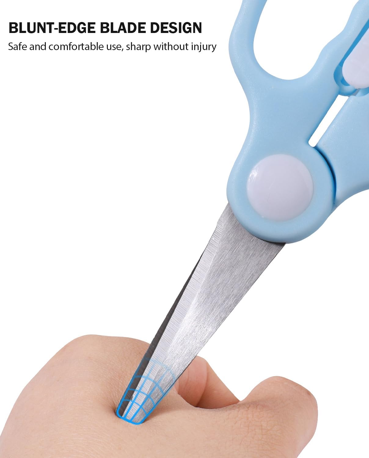 Baby Food Scissors Kicthen Shears,2Pack Portable Healthy Cute Kids Scissors Stainless Steel Scissors with Safety Lock and Storage Case - Ideal for Cutting Meat, Chicken, Vegetables, and Fruits - Multicolored image number 4