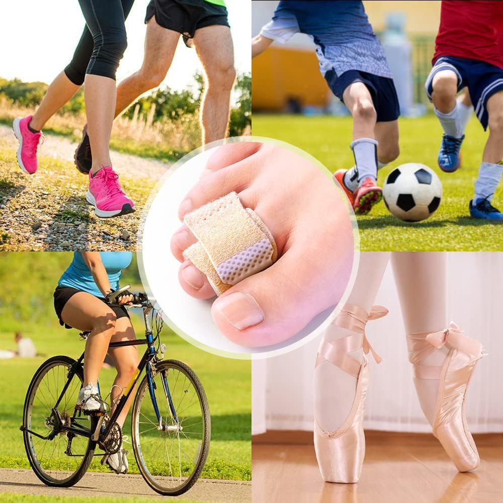 2Pcs Hammer Toe Straightener, Broken Toe Wraps,Toe Cushioned Bandages,Hammer Toe Splints for Correcting Hammer Toes, Broken Toes, Crooked Toes & Overlapping Toes Foot_Drop,Free Size image number 2