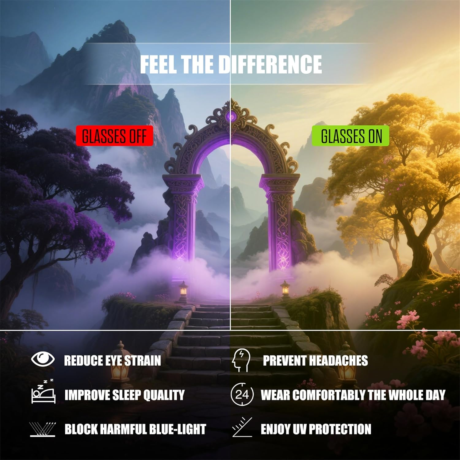 FEISEDY Blue Light Blocking Glasses for Women Men Fashion Computer Eyeglasses anti Eyestrain BLBG2835 image number 3