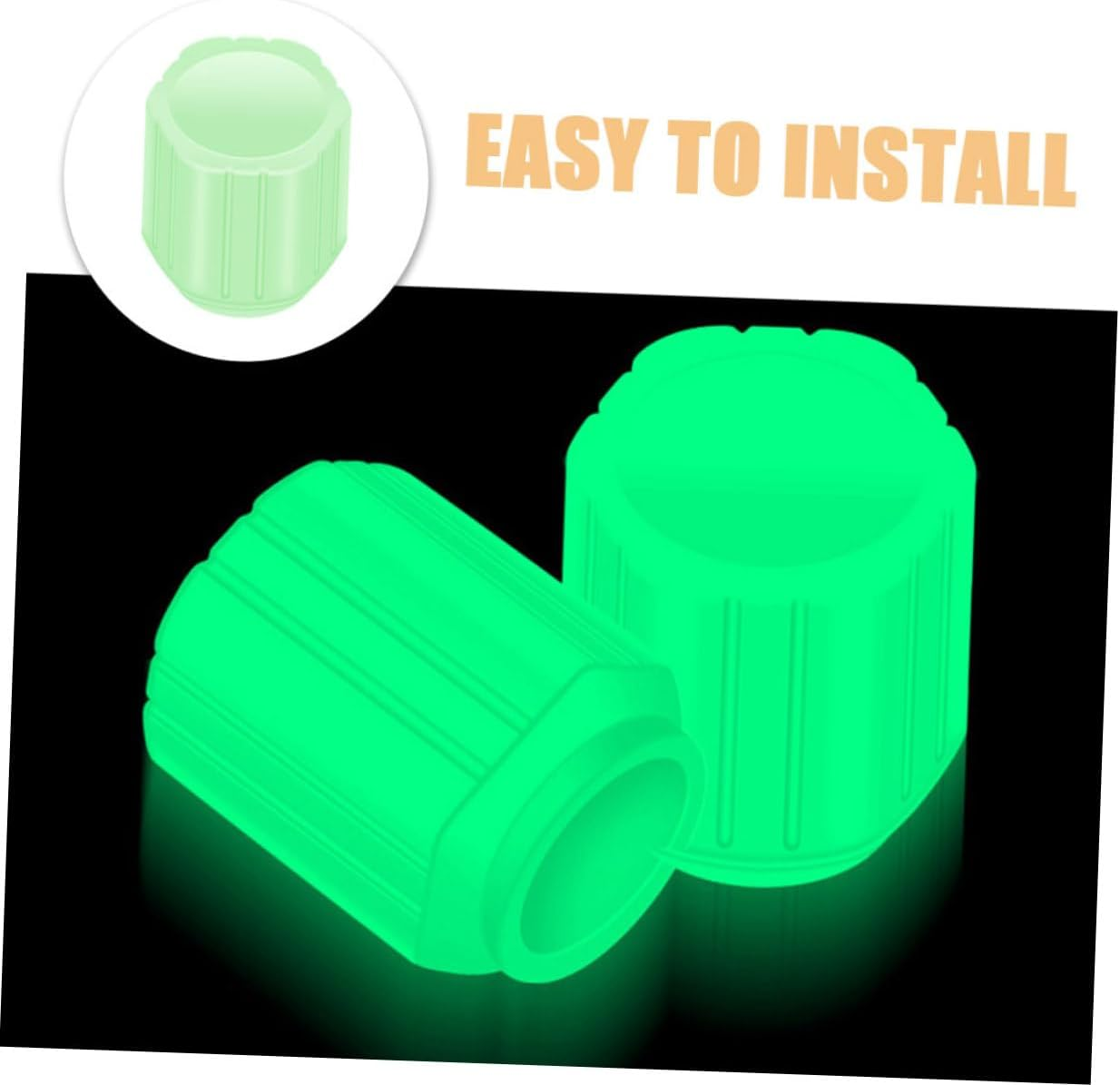 24Pcs Glow-In-The-Dark Tyre Valve Caps Car Tire Valves Stem Caps Decorative for Car SUV image number 4