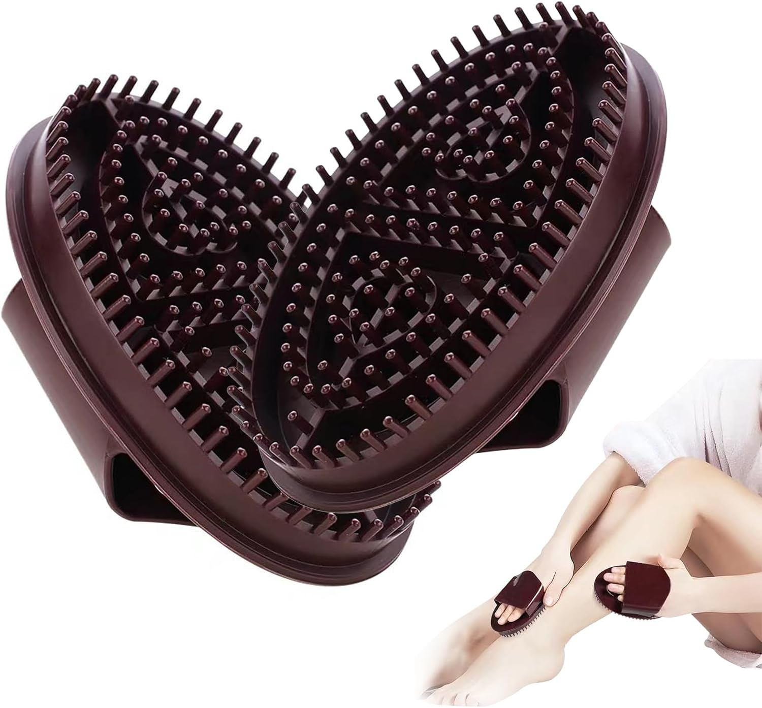 LUHOCIY Pack of 2 Professional Meridian Brush, Meridian Massage Brush, Easy to Clean, for Massage Meridians, Slimming and Body Shaping (White)