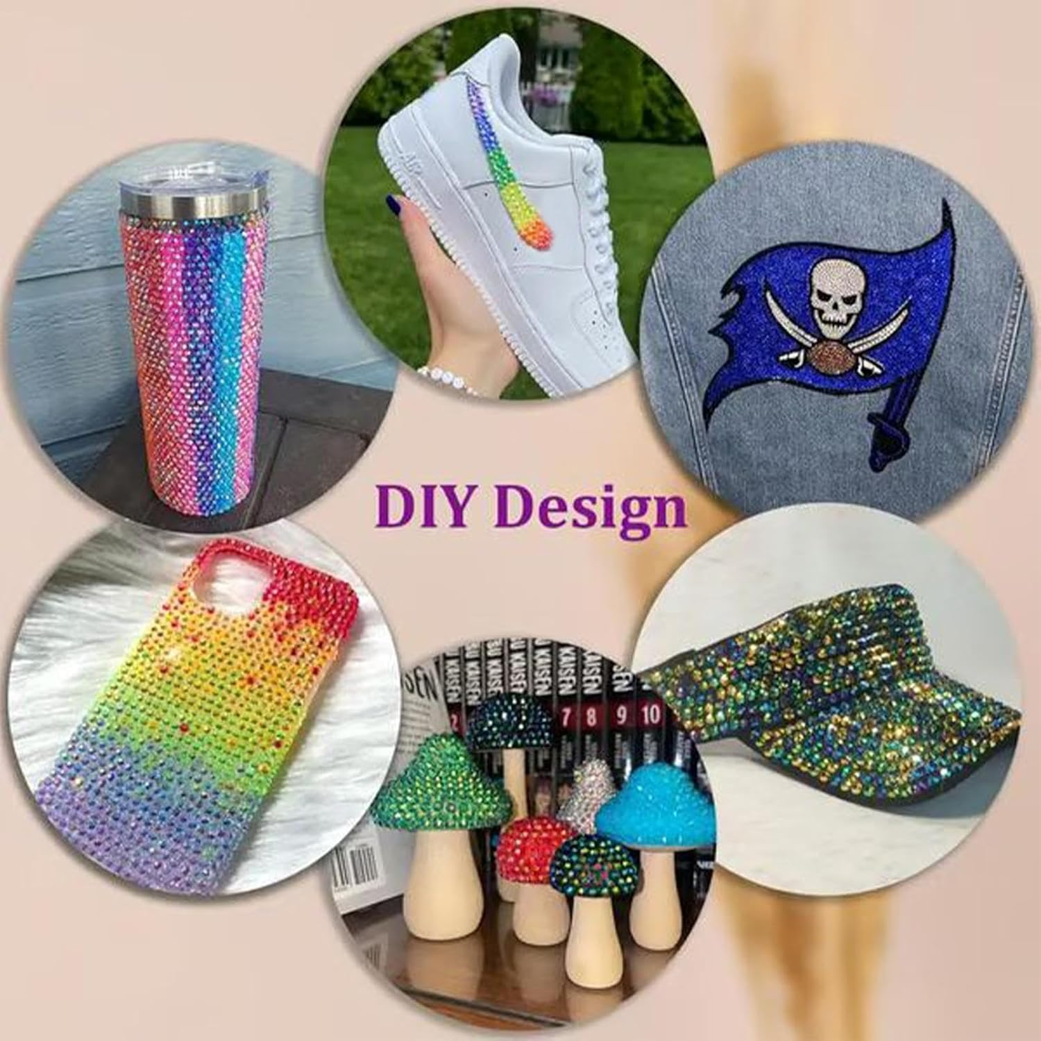 Wjnflqn Bedazzling Gems,Resin Bag Decoration,Bedazzling Jewels Kit - for Nail Artists Craft Lovers DIY Hobbyists Jewelry Makers Art Students Scrapbookers Phone Case Clothing Shoes image number 6