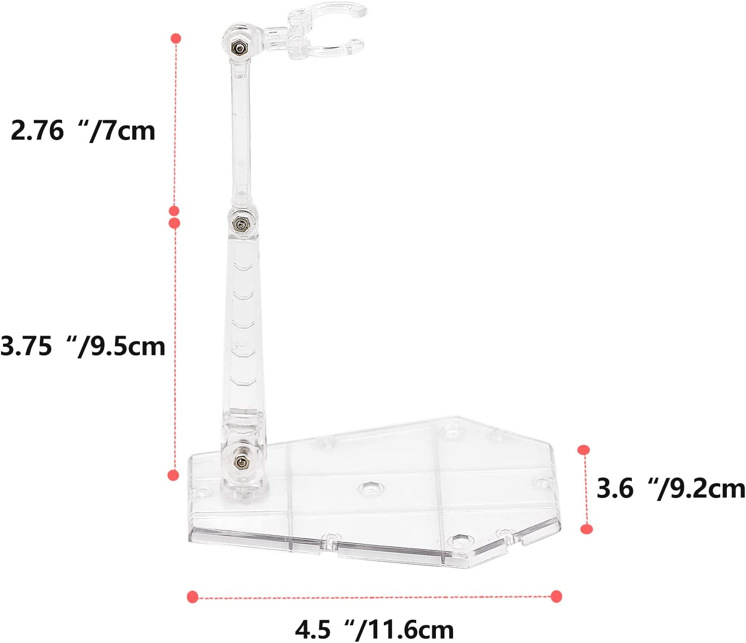 3 Pcs Action Figure Stand,Assembly Action Figure Display Holder Base Doll Model Support Stand Compatible with HG RG SD SHF Gundam 1/144 Toy Clear image number 5