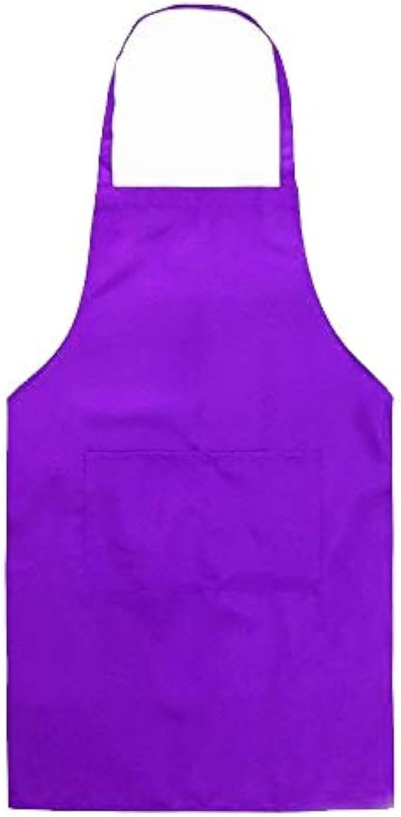 Bonnin Kids Plain Apron with Front Pocket for Drawing, Painting, Baking, Cooking Party Favors. - Black image number 3