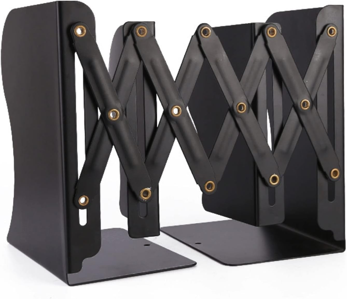 Bookend, Adjustable Bookends, Metal Bookends, Expandable Book End, Non-Skid Heavy Duty Book Stopper, Book End for Shelf Library Home Classroom School Office