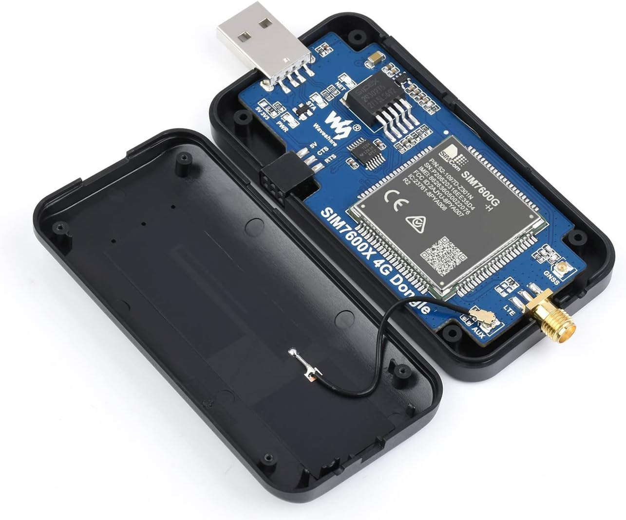 Waveshare SIM7600G-H 4G DONGLE with Antenna Compatible with Windows/Linux