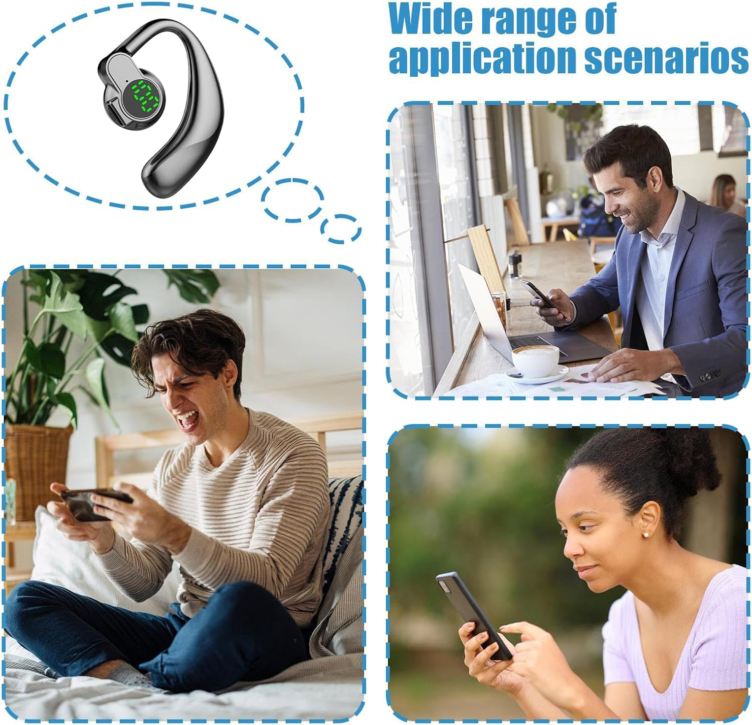 Wireless Translation Earbuds - 10M Voice Translator Earphones, Seamless Two-Way Translation, Long Battery Life | Wireless Earbuds for International Communication, Language Learning, Confer image number 3