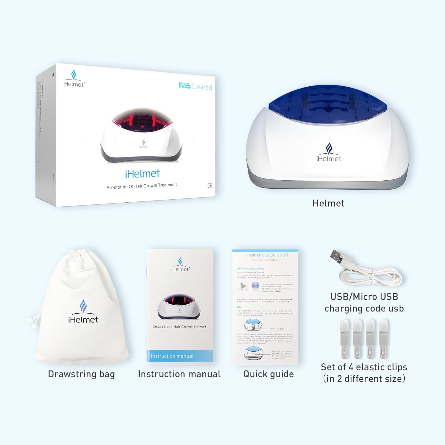 Laser Hair Growth System (FDA Cleared), Hair Regrowth Helmet & Laser Cap, Hair Loss Treatment for Men and Women, Low Level Laser Therapy for Hair Growth, Anti-Thining Treatment，36 Blue image number 3