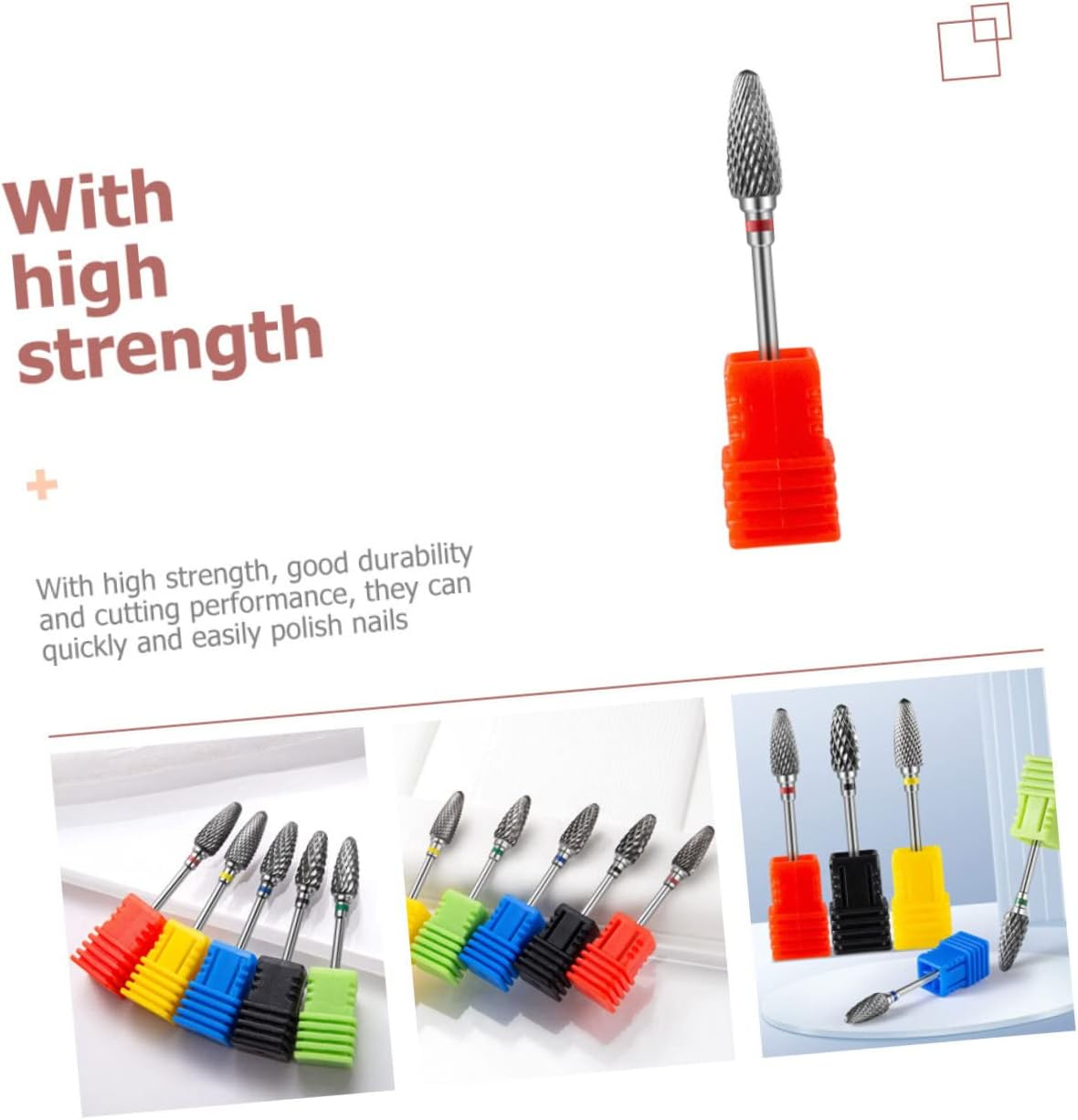 OHPHCALL Metal Drill Bit Manicure Tool Tungsten Carbide Nail Grinding for Professional and Nail Art Lightweight and Manicure Drill Bits for Home and Salon Use image number 3