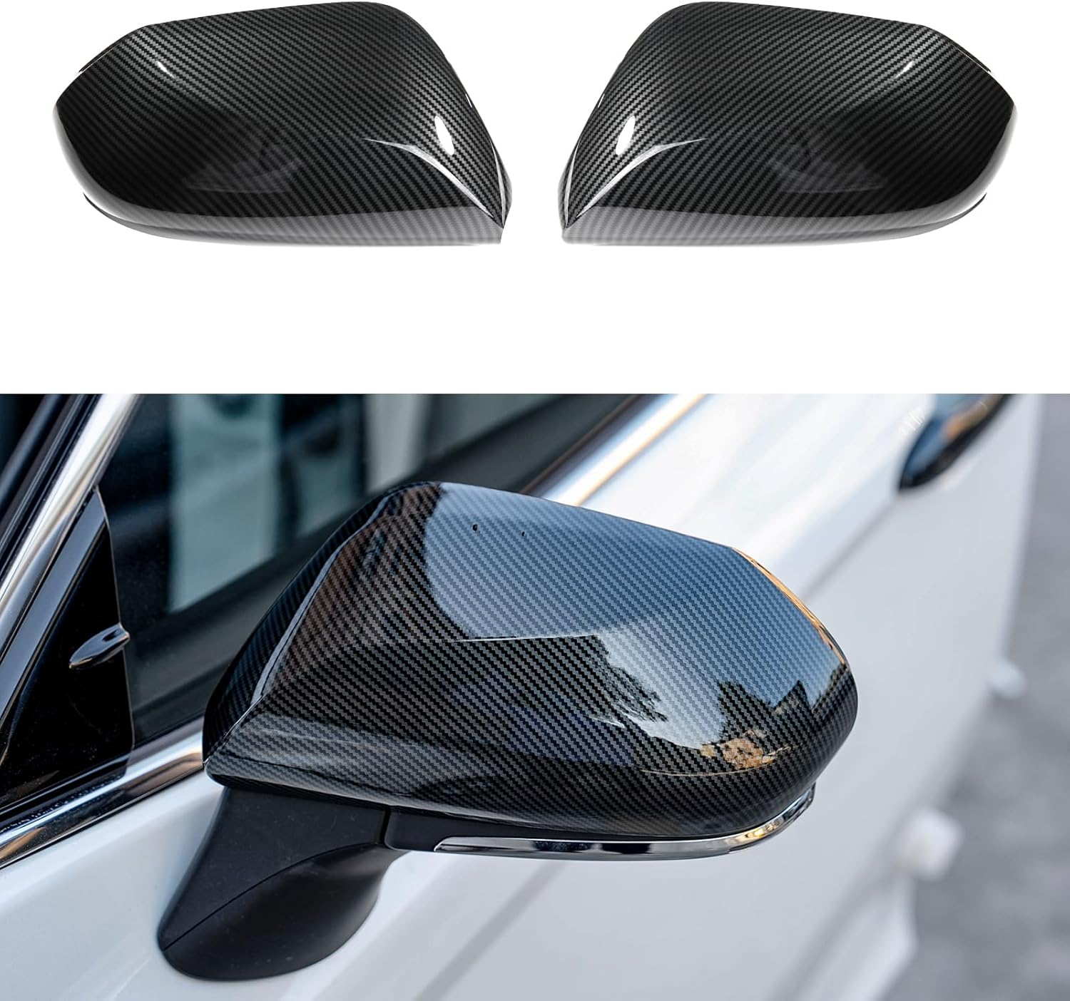 CKE for Toyota Corolla 2024 2023 2022 2021 2020 Accessories Sport Car Rearview Mirror Cover Trims Rear View Mirror Guard Protector Caps -Glossy Black