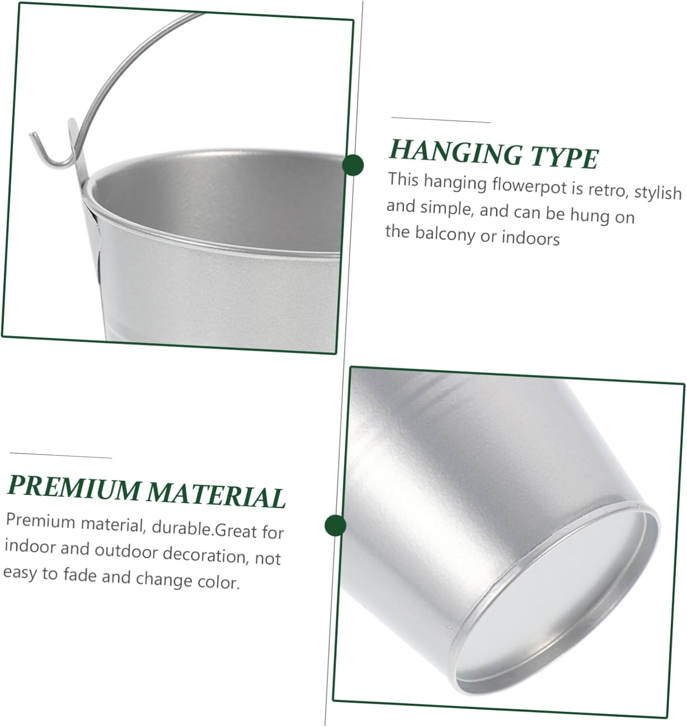 MERRYHAPY 6Pcs Iron Bucket Planting Pot Pot for Flowers Iron Flower Garden Supplies image number 5