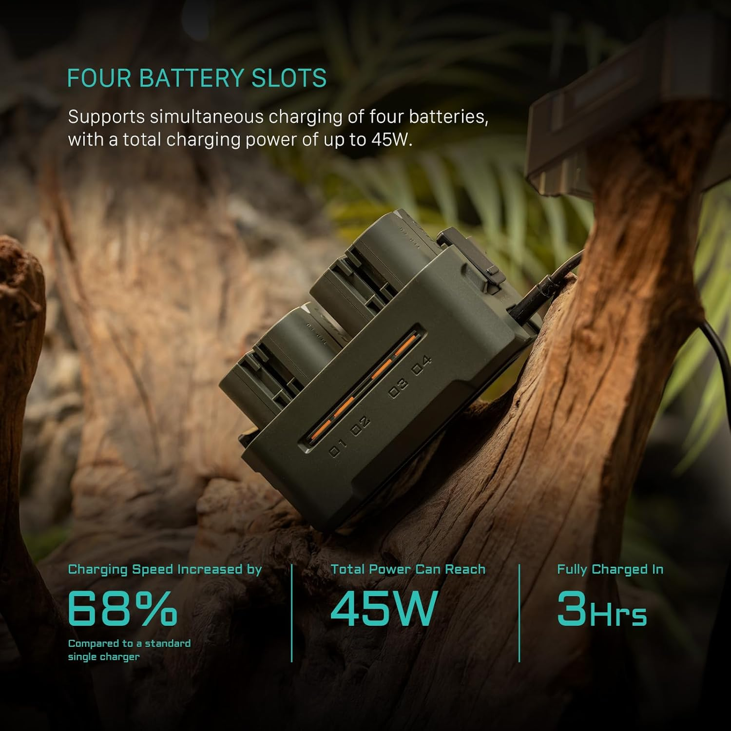 Tilta Portable Charging Station for LP-E6 (4 Channel) - Green image number 4