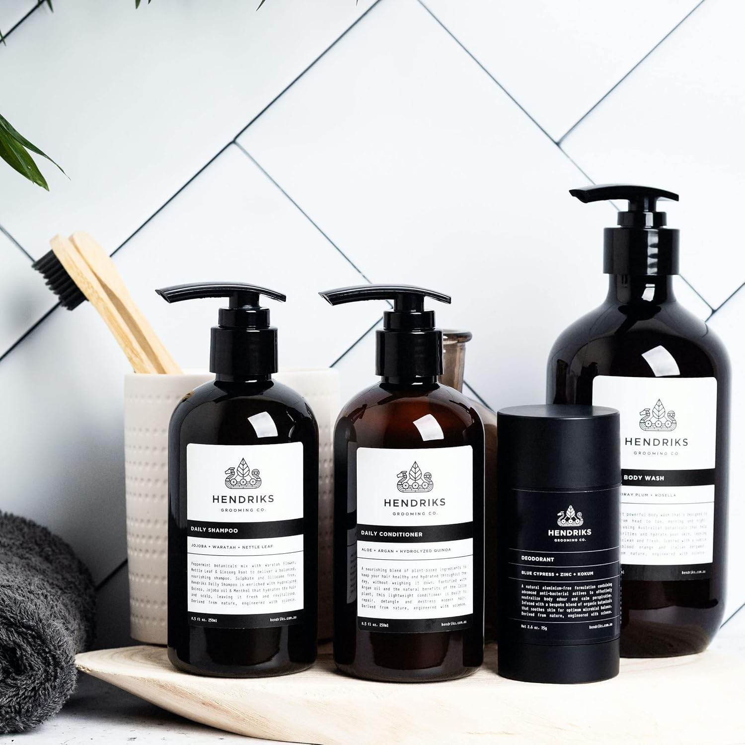 Hendriks&trade; Daily Shampoo for Men, 100% Natural, Sustainable, Vegan, Plant-Based | Jojoba + Waratah Leaf + Nettle Extract | Sulfate Free and Paraben Free, 250Ml.