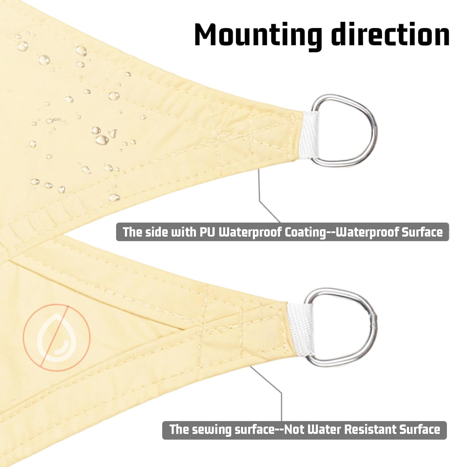 Waterproof Sun Shade Sail 4 X 5M Rectangle 95% UV Block Sunshade with Hardware Kit for Backyard Yard Deck Patio Lawn Garden Outdoor Activities and Facility, Pergola Canopy Awning Shelter (Beige)