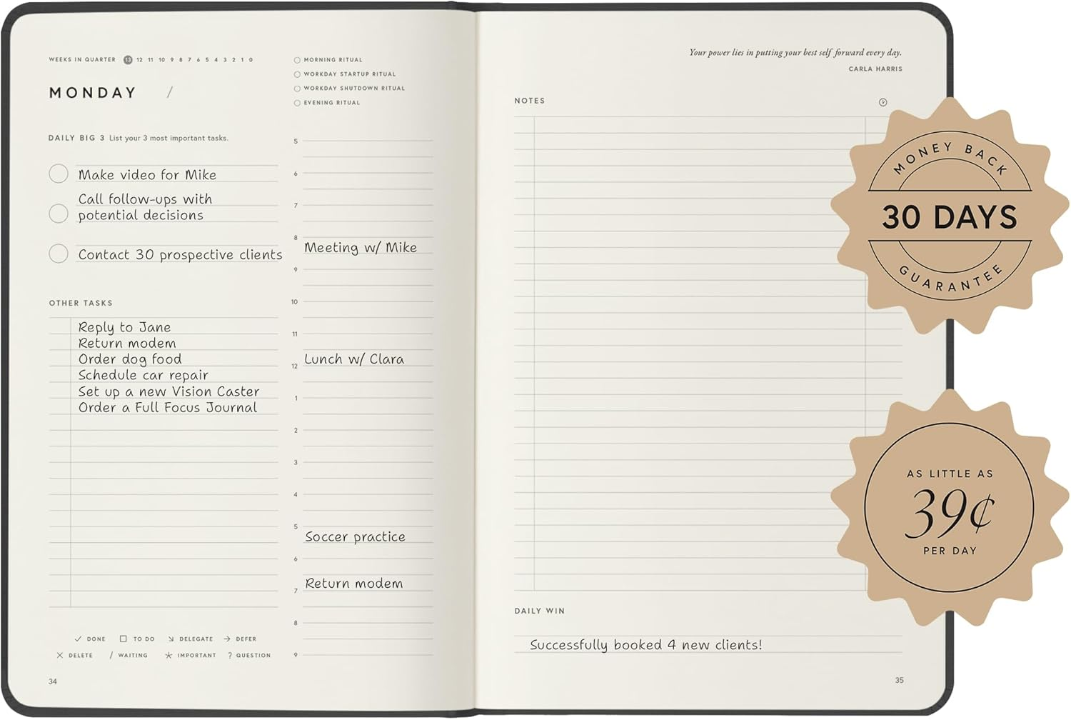 Full Focus Navy Linen Planner by Michael Hyatt - the #1 Daily Planner to Set Annual Goals, Increase Focus, Eliminate Overwhelm, and Achieve Your Biggest Goals - Hardcover - Finch image number 7