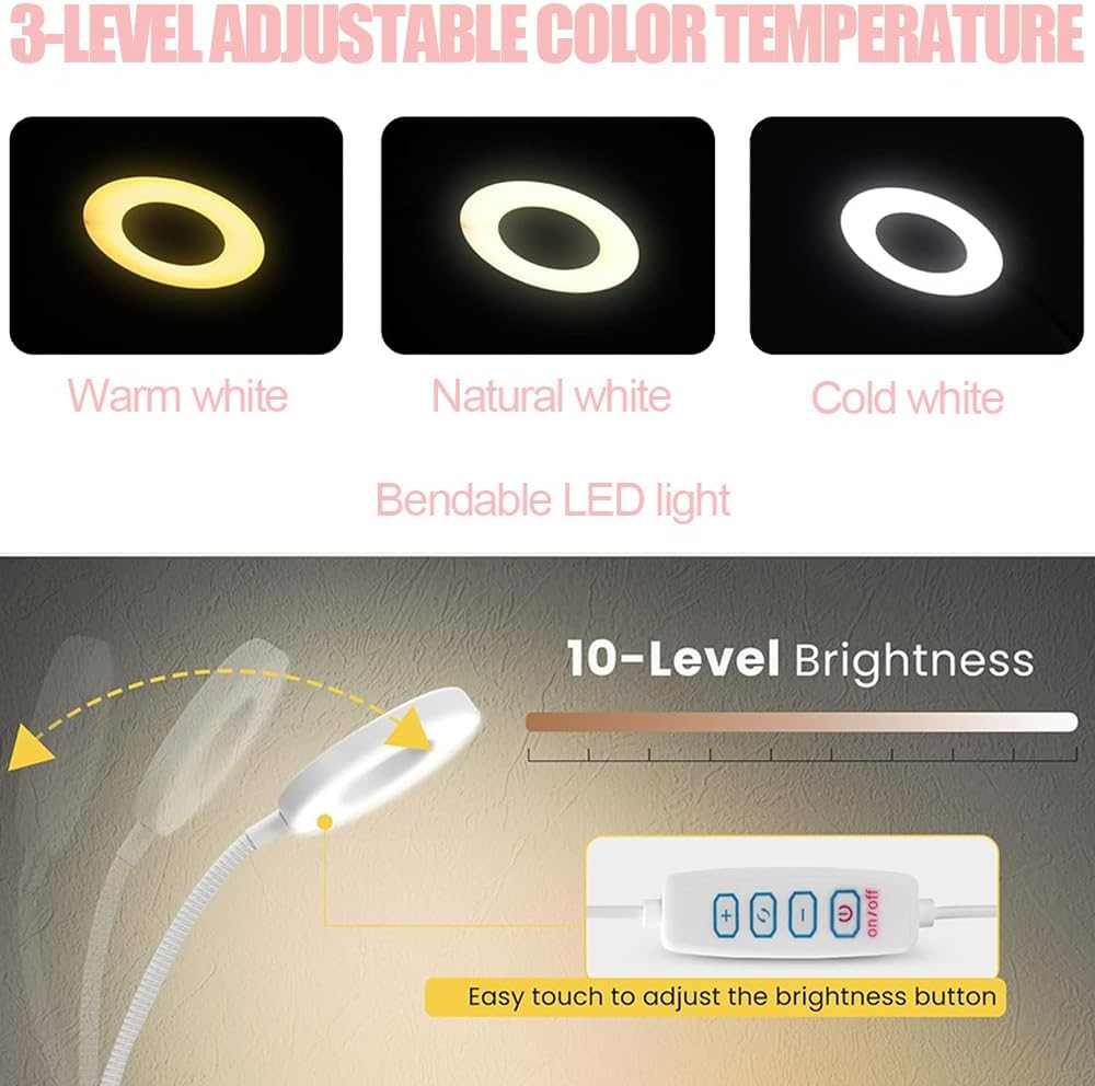 GUDAJIN Portable Manicure Table, Folding Table with Wheels, Beauty Manicure Workstation, Built-In Dust Collector, Nail Lamp, Sponge, Carrying Bag, Suitable for Nail Spa Beauty Salon (Pink) image number 1