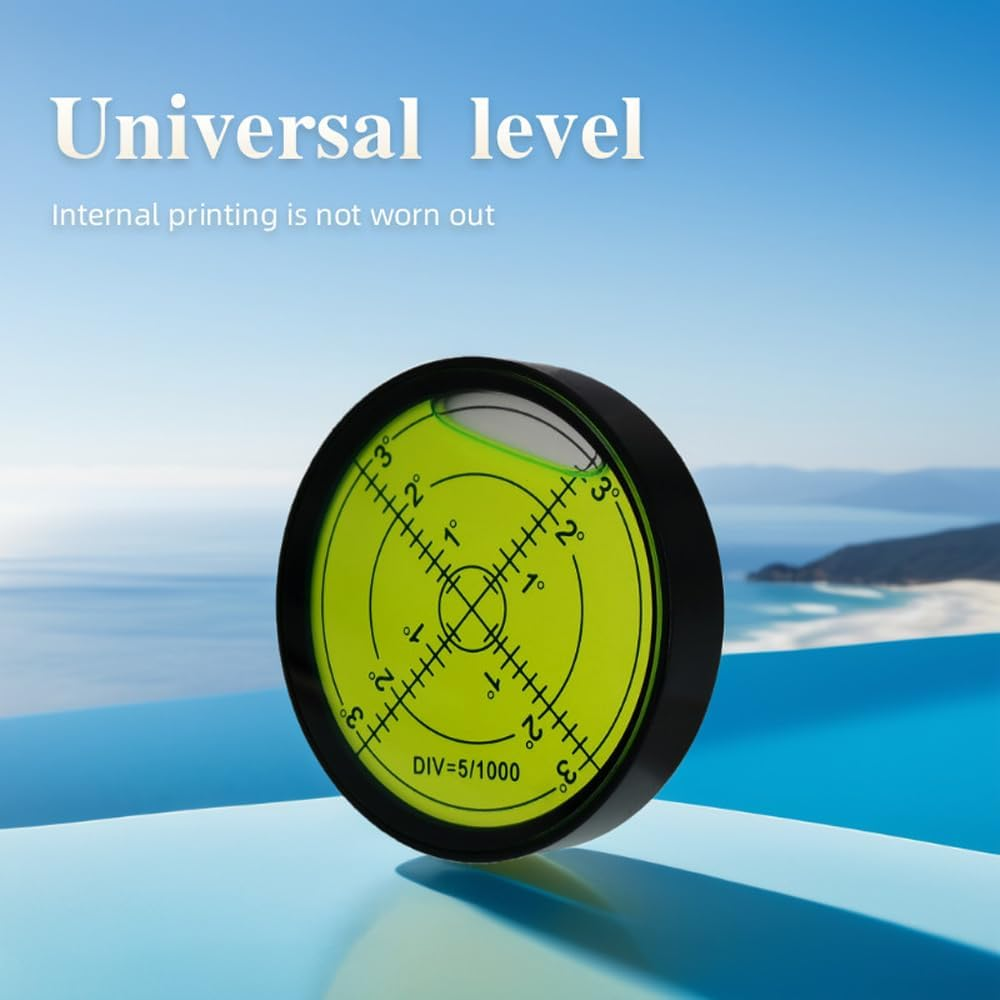 The Yan He 60X12Mm Metal Horizontal Bubble Level, round Bubble Level Ruler Correction 15'/2Mm, Black Green