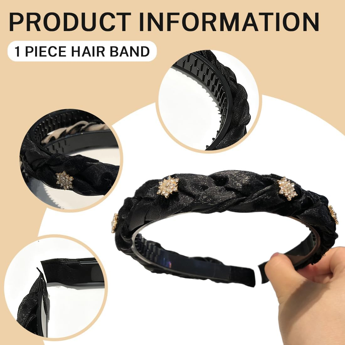 Velvet Headband Black Dirndl Headband Women'S Dirndl Jewellery Costume Jewellery Beer Festival Costume Dirndl Outfit Accessories Oktoberfest Accessories Headband Oktoberfest Women image number 3