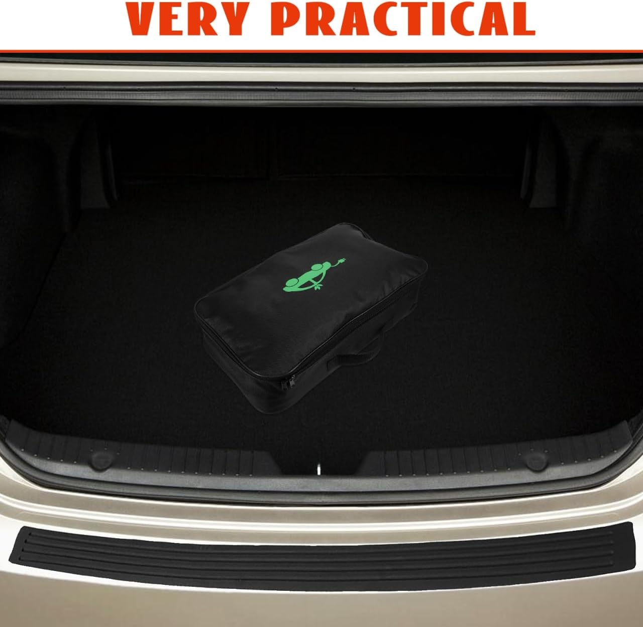 Mobestech Charging Cable Storage Bag for Electric Vehicle with Waterproof Oxford Cloth Fire-Resistant and Shockproof Design Large Capacity Portable Organizer for Car Use image number 3