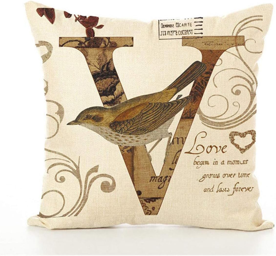 ZXUY 4Pcs Throw Pillow Covers 18X18 Inch Modern Christmas Decorative Covers for Sofa, Bed and Car Cotton Linen Square Pillow Covers Cushion Case (Bird) image number 2
