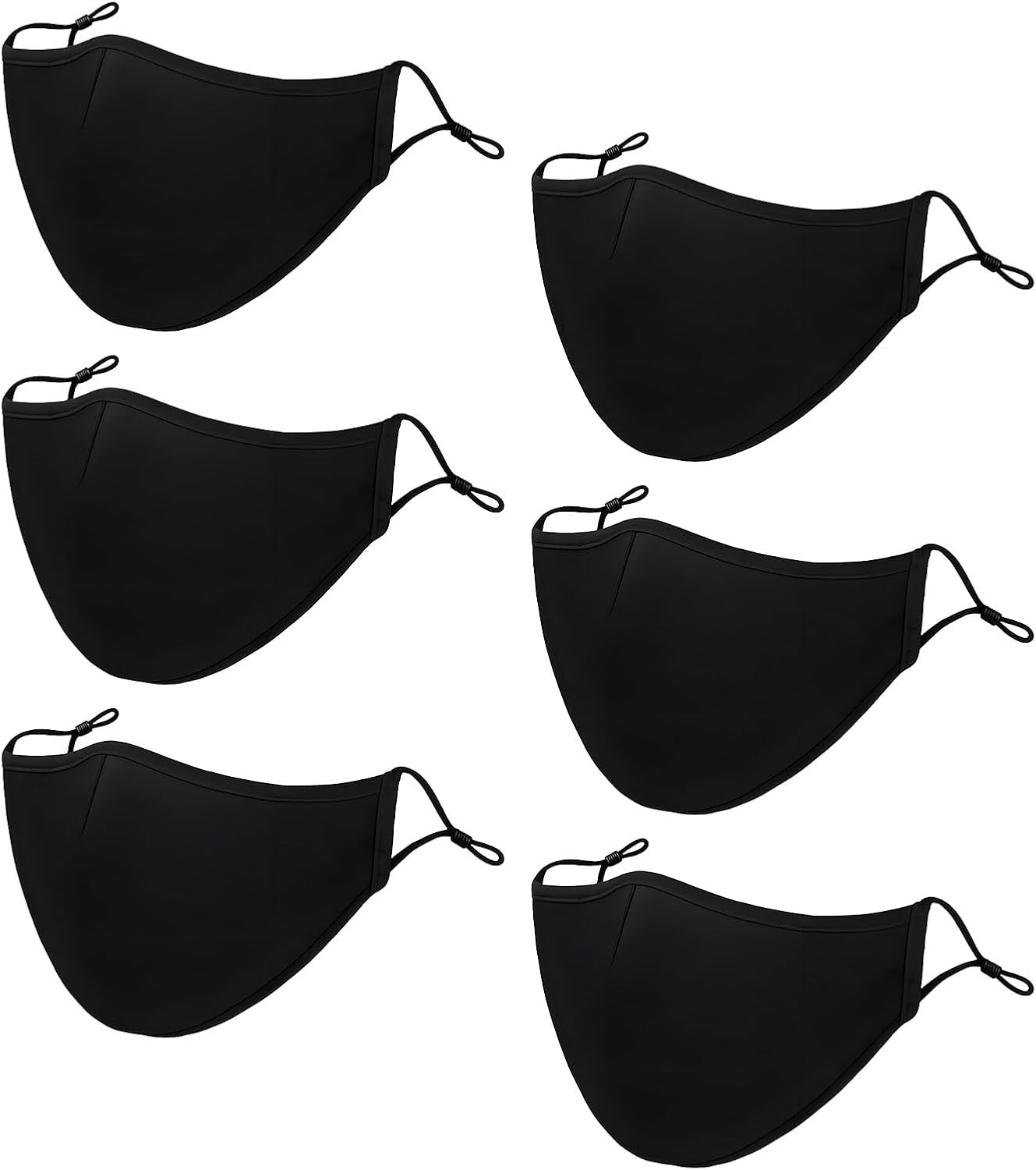 Reusable Black Cloth Face Mask - Adjustable Ear Loops, Comfortable Fit, Washable, Breathable, Soft Cotton Fabric, Anti-Dust, Suitable for Adults & Outdoor Use - Damaill image number 1