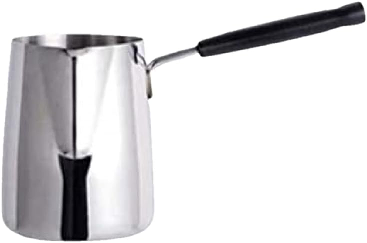 Coffee Pot Durable Turkish Coffee Pot Induction Cooker Teapot Moka Coffee Pot Kettle Gas Stove Heating Stainless Steel Milk Jug Latte Pot -600Ml(1Pcs)