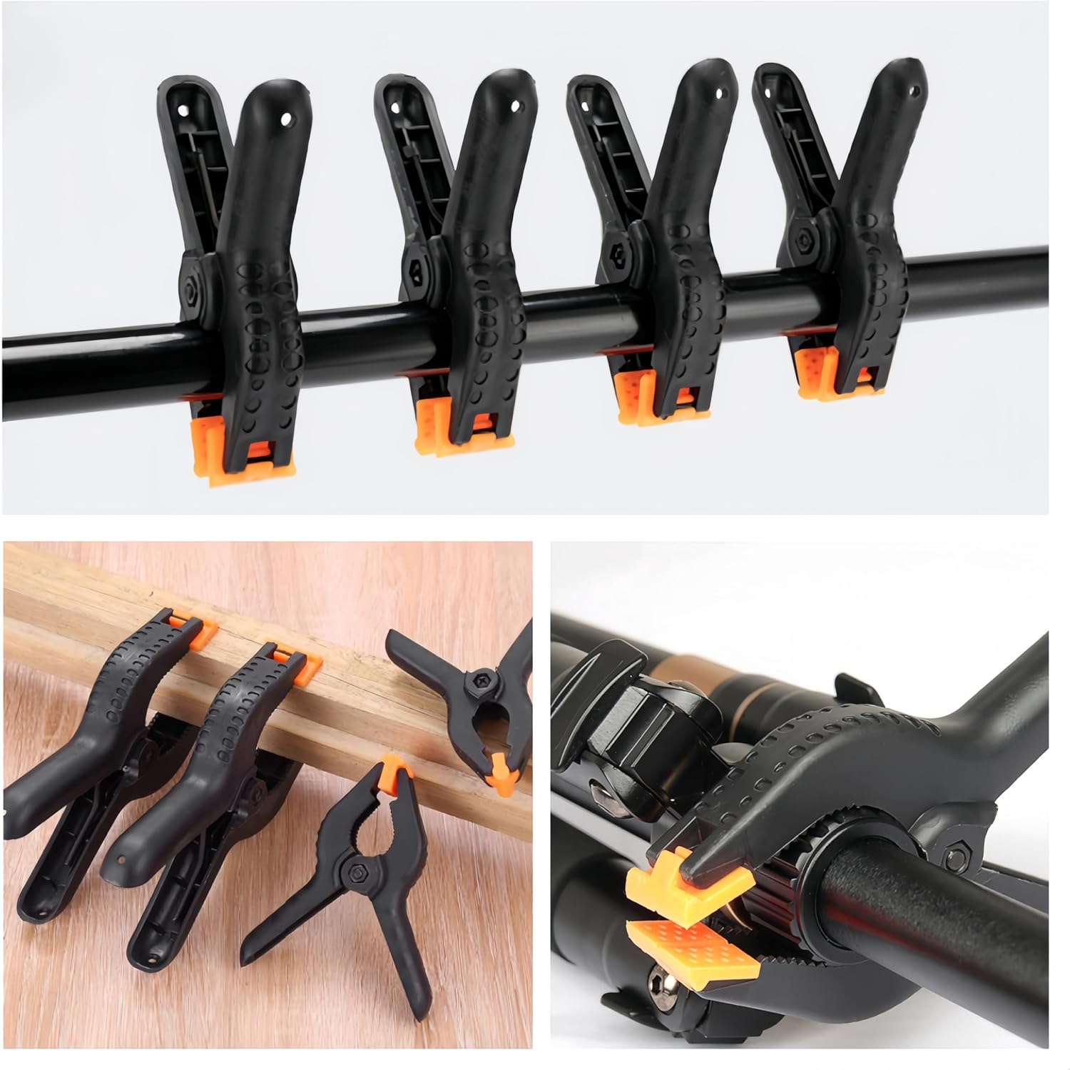 Ai-Oumleef Spring Clamps, 10 Pcs Mini Backdrop Clips, Heavy Duty Nylon Spring Clips, Grip Spring Clips Clamps for DIY Projects, Crafts, Photo Studios, Photo Background(3 Inch) image number 1