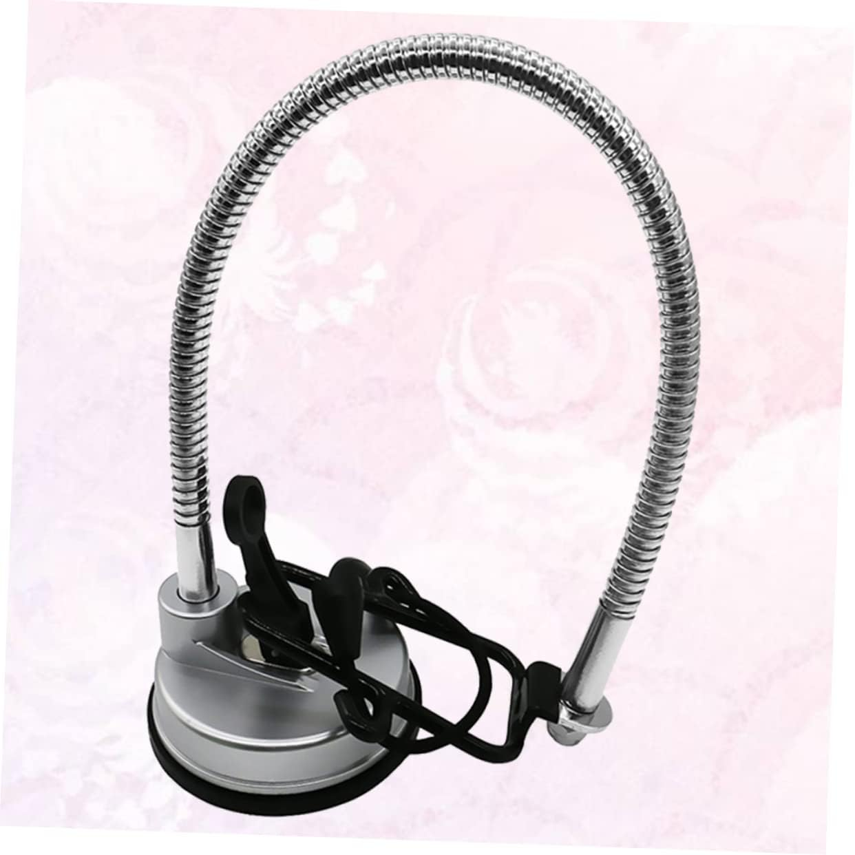 Hair Dryer Holder and Stand Silver Suction Cup Adjustable Hands-Free Portable Bathroom Storage Rack for Home Use image number 6