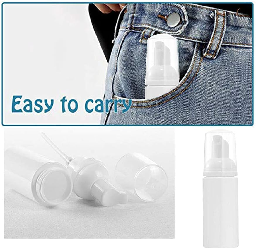 60Ml 3 Pcs White Foam Pump Bottles Portable Empty Plastic Foaming Pump Soap Dispenser Bottles Travel Size for Cleaning, Travel, Cosmetics image number 3
