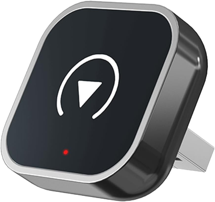 Car Wireless Carplay Adapter, Mini Android Auto Wireless Adapter, Carplay Wireless Adapter，Suitable for Converting OEM Wired to Wireless,Iphone 6+, Android 11+ Mini Car Player Adapter (Silver-White) image number 2