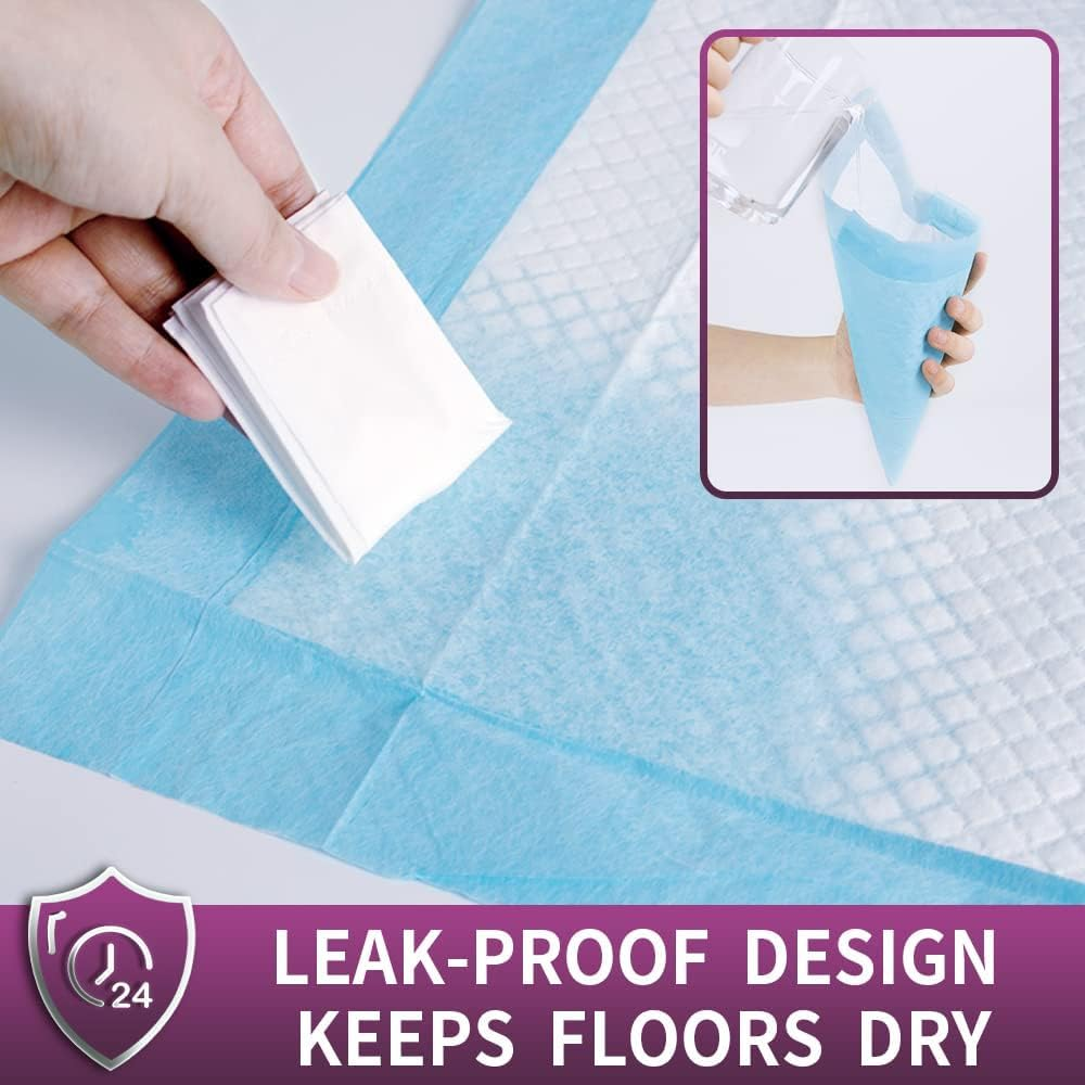 100Count Puppy Pads with Adhesive Strip Fixation , 60*60Cm Large Toilet Training Pads , Instant Absorbent and 6 Layers Leak Proof Design, Pee Disposable and Durable Pads for Dogs, Fast Drying Mat image number 2