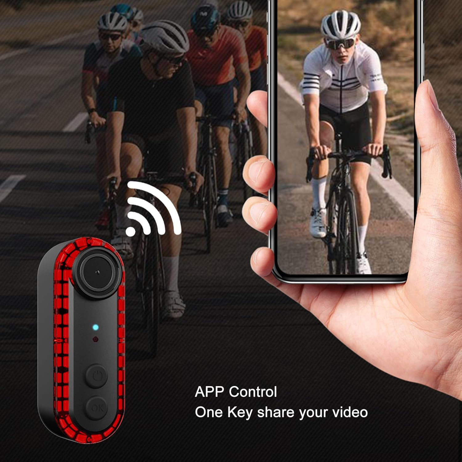Bike Rear View Camera with 6 Lighting Modes Tail Light, 1080P 150&deg; Wide Angle | IPX6 Water Proof | 3500Mah | Rear Cycling Camera 180&deg; Adjustable Mount 6 Hours Endurance image number 1