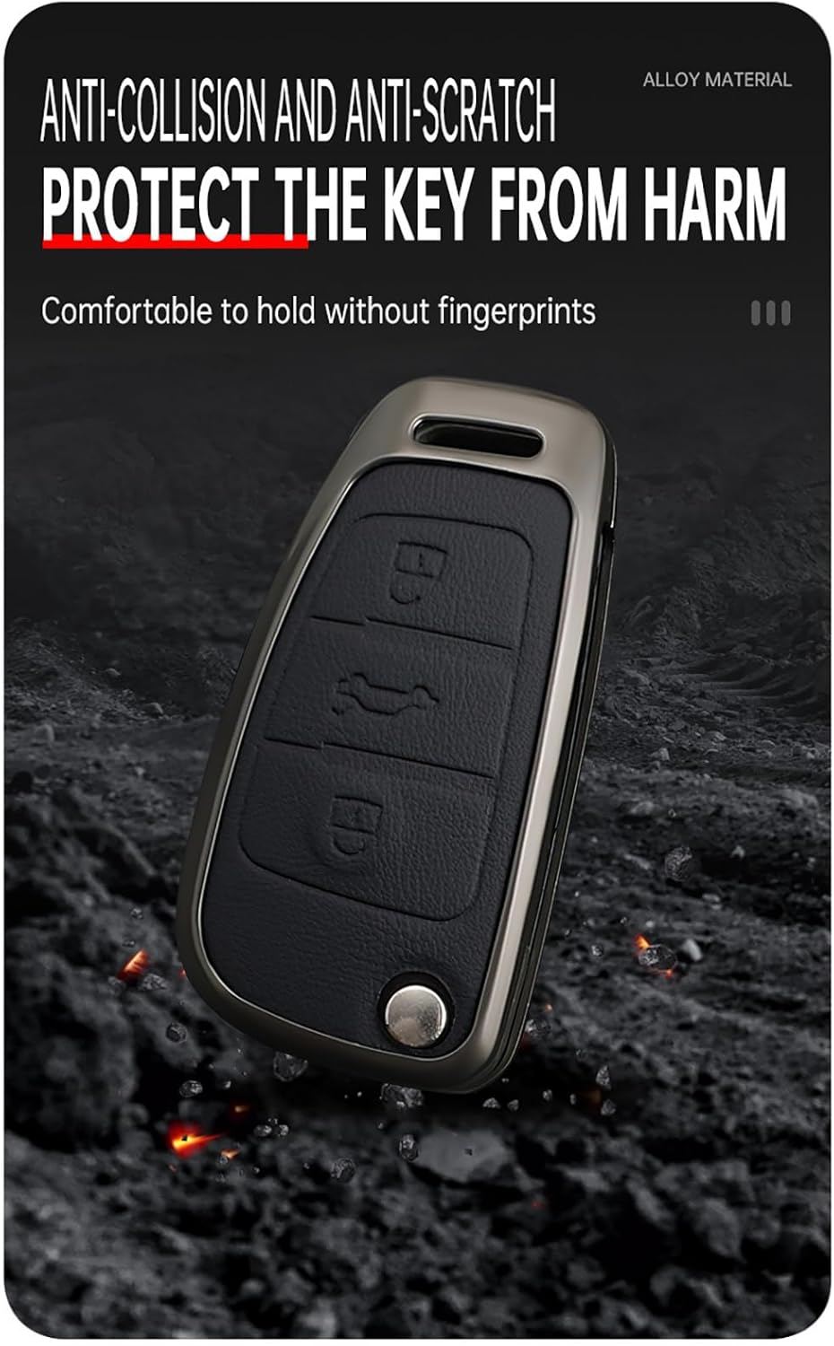 Flip Key Case Folding Key Fob Holder Fit for Audi A1 A3 A4 B8 A5 A6 C7 A8 D4 Q5 Q7 SQ5 S4 B8 S5 S6 C7 S7 S8 Remote Key Cover Metal Keychain Keyring Accessories 3 Buttons C Red