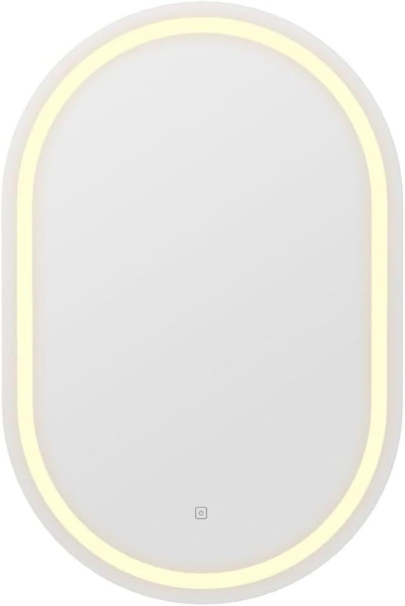 Embellir Oval LED Bathroom Mirror, 50X75Cm Wall Mirror with Anti-Fog Technology, Vanity Mirrors with 3 Colors Temperature,Shower Mirror with Lights,Wall Mounted Makeup Mirror, Tempered Glass image number 1