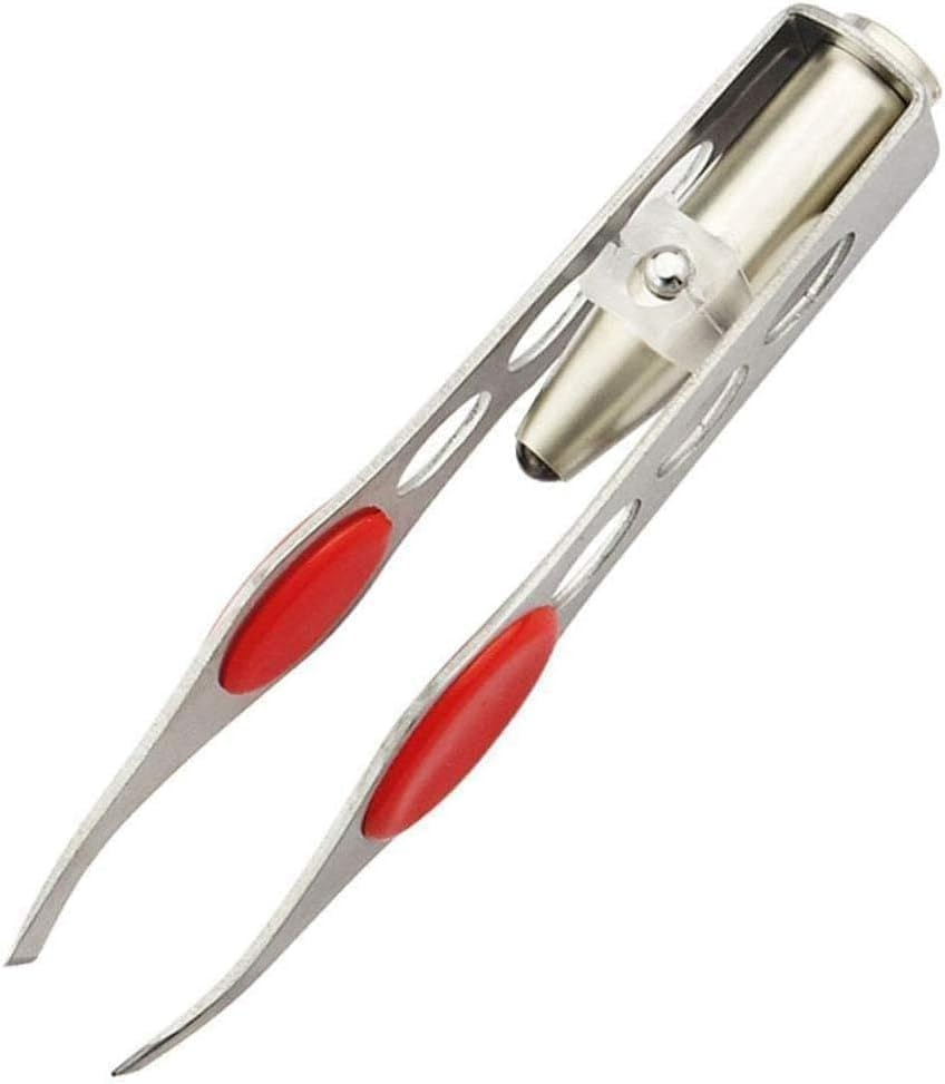 Silver Tweezer with LED Light for Hair Removal Makeup Tool Eyebrow Eyelash for Women Facial Hair, Lash Trimmer,Hair Tweezers,Ingrown for Tweezer,Tweeze,Women'S Hair Removal Tweezers image number 6