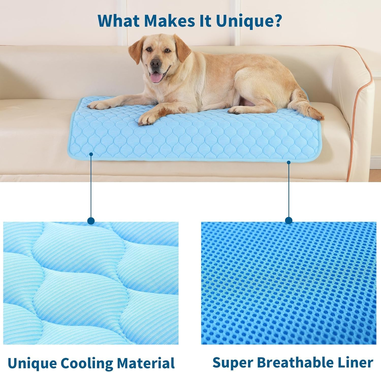 Self Dog Cooling Mat, Washable Ice Silk Cooling Mat for Small Medium Large Dogs and Cats, Pet Sleeping Pad for Crate, Bed, Indoor, Car Seats，100 * 75 (L) image number 1
