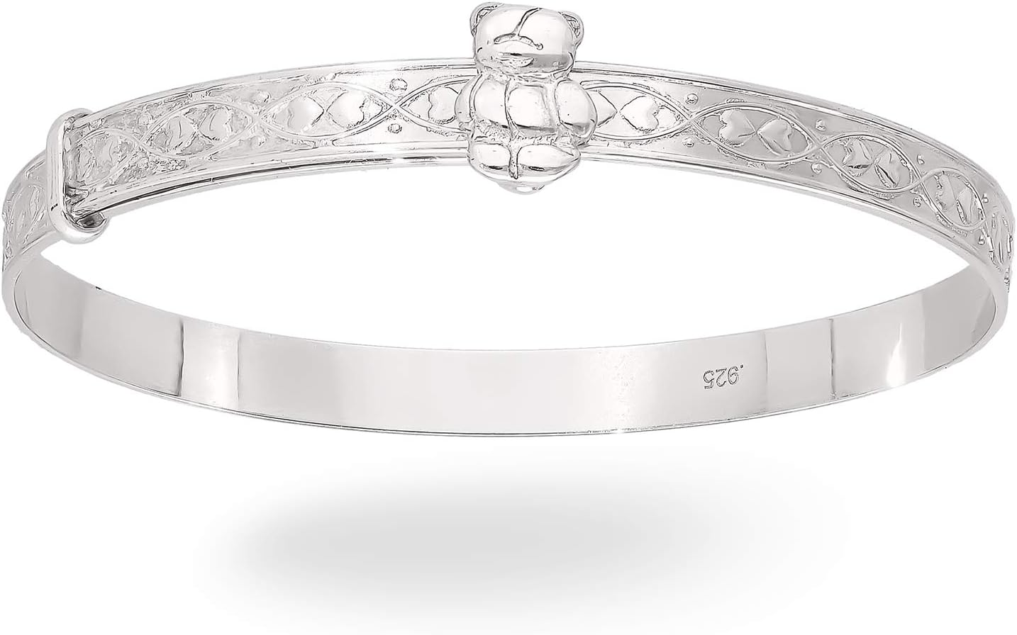 Children'S Bangle, 925 Sterling Silver Baby Bangle, Christening, Birthday Baby Shower, Expander Bracelet Gift, Baby Boy, Baby Girl 0-3Yrs, 40Mm to 50Mm, Sterling Silver Silver image number 2
