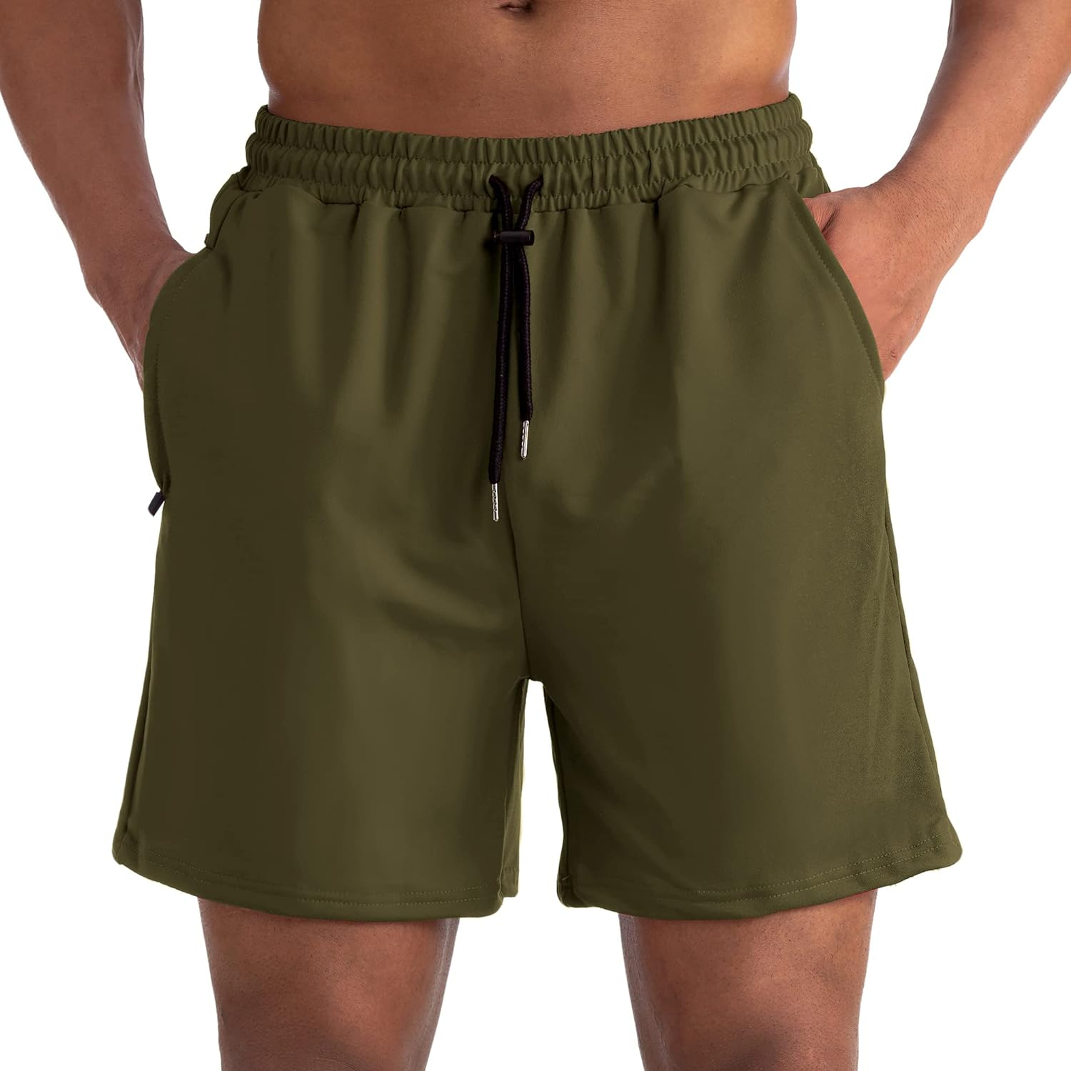 KEOYA Mens Workout Shorts Athletic Running Shorts Quick Dry Elastic Gym Shorts Bodybuilding Jogging with Pockets