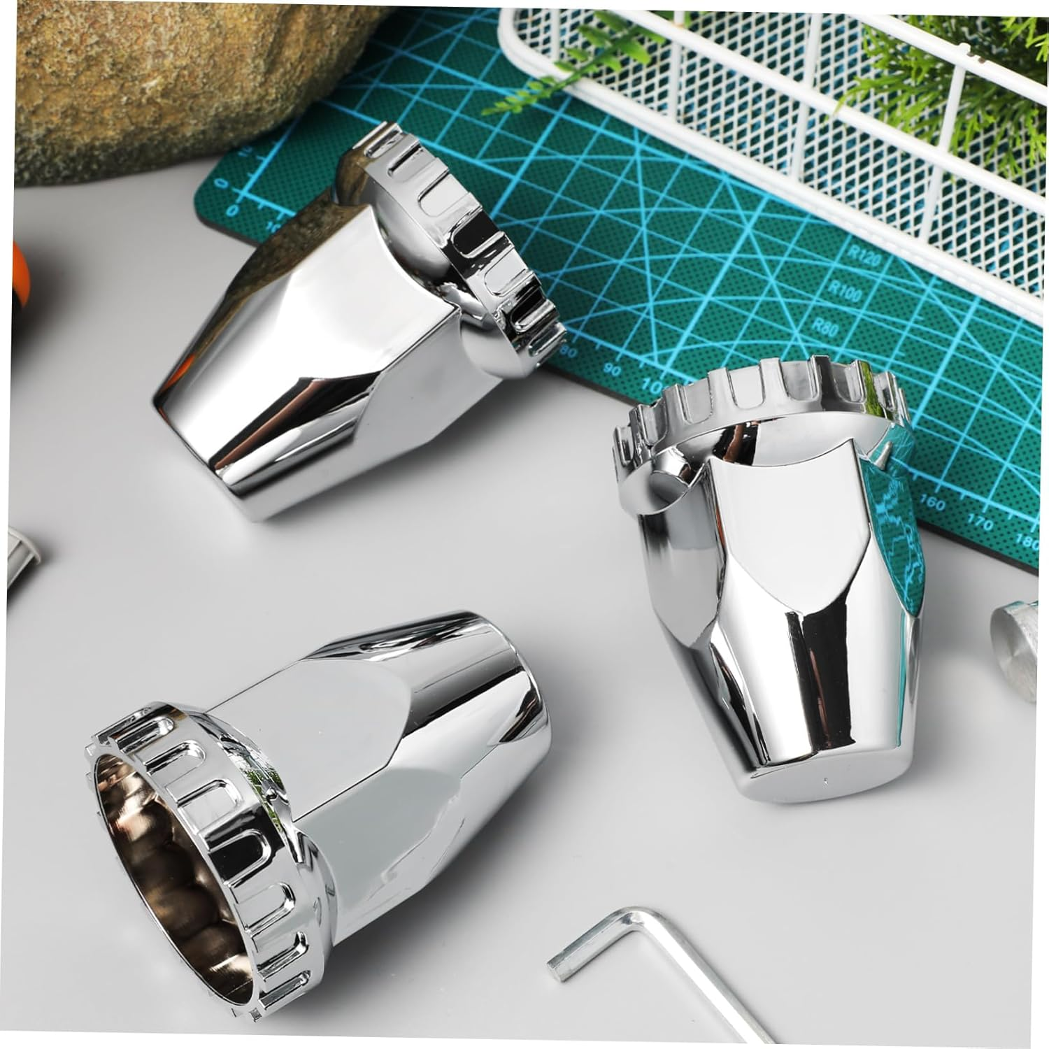 CHILDWEET 20Pcs Spline Lug Nut Covers for Semi Trucks Car Wheel Nut Covers Chrome Trailer Lug image number 2