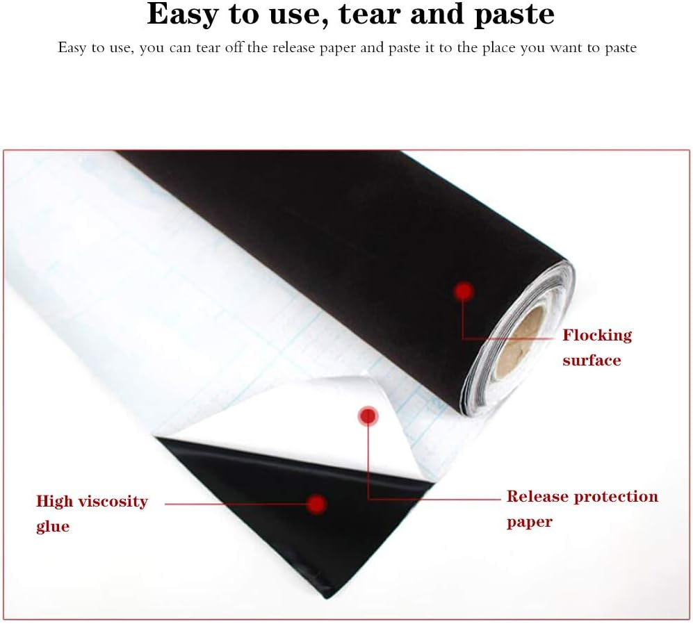 Self Adhesive Felt Roll, Multifunctional Decorative Soft Velvet Sticky Back Felt, Simple Modern Solid Color Drawer Liner for Jewelry Wall Photo Frame (Grey) - Blue image number 5